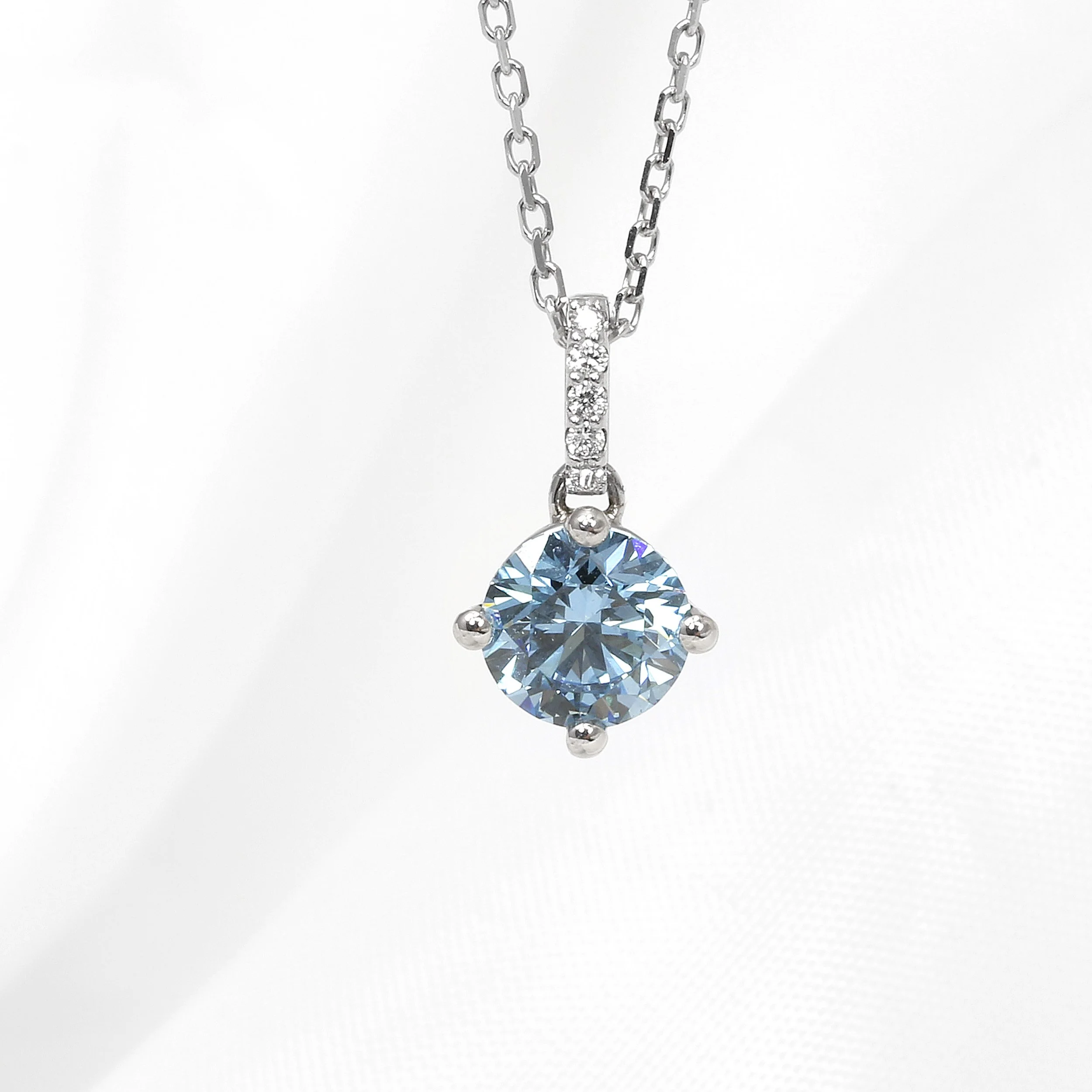 Lab Created Blue Diamond Pendant