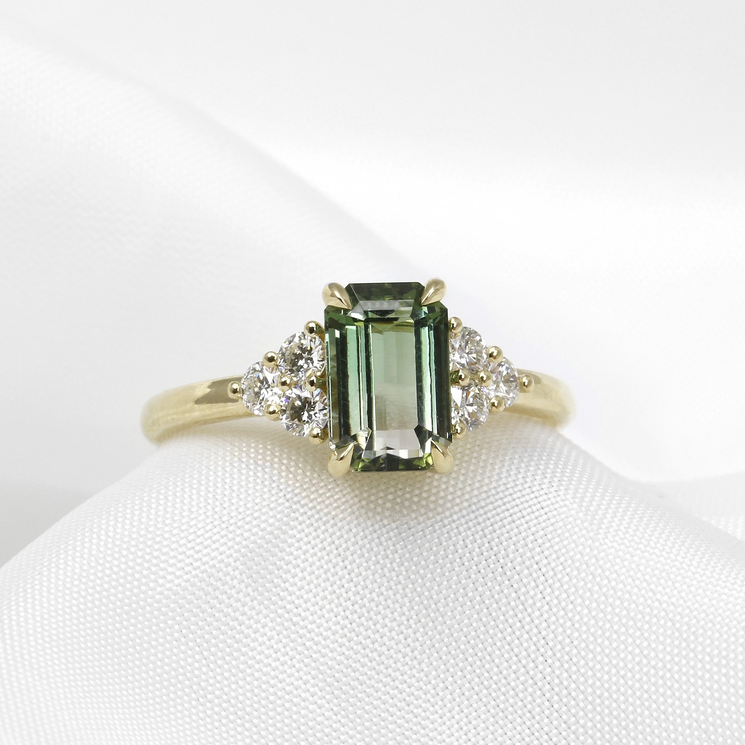 Tourmaline and Diamond Ring in Yellow Gold
