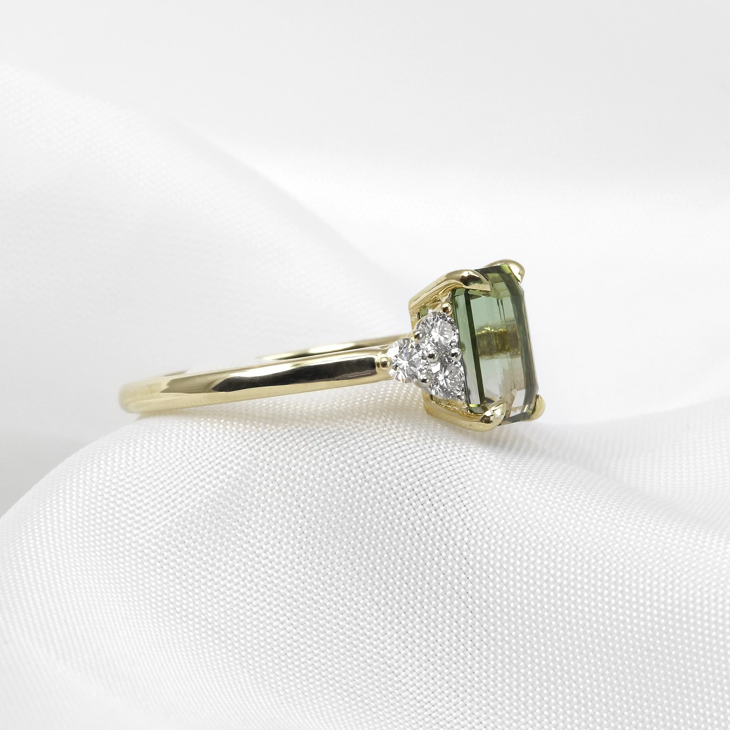 Tourmaline and Diamond Ring in Yellow Gold