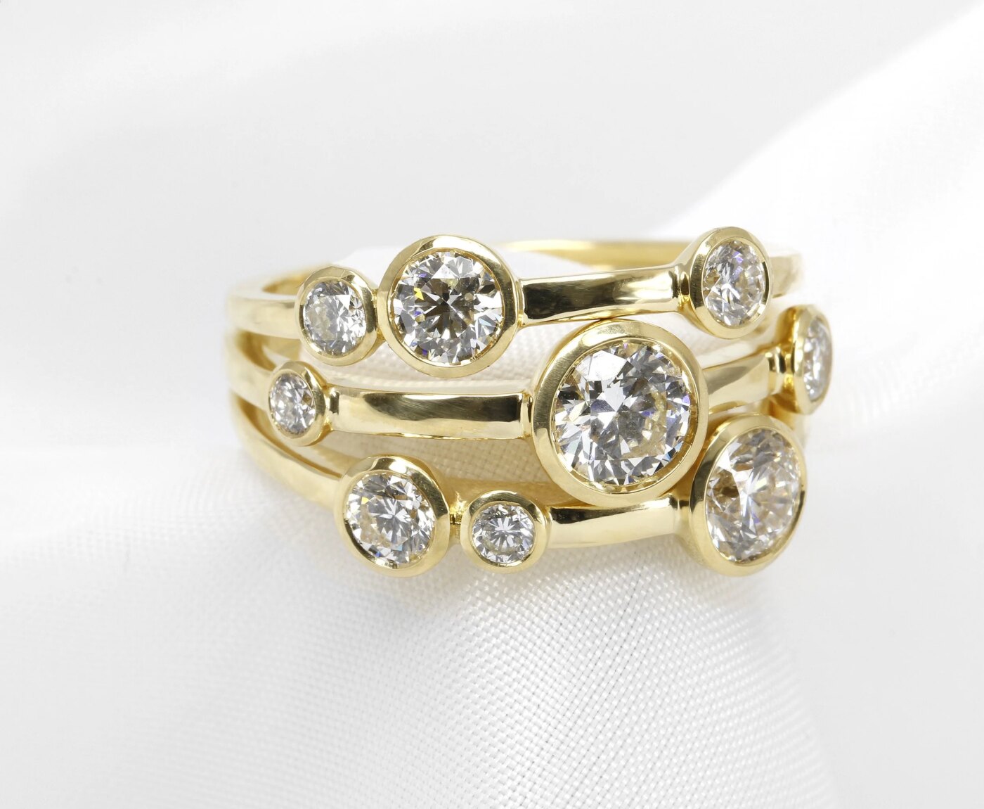 Multi-Band Diamond Ring in 18ct Yellow Gold