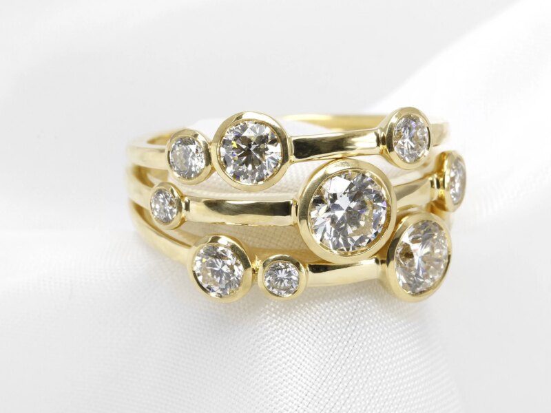 Multi-Band Diamond Ring in 18ct Yellow Gold