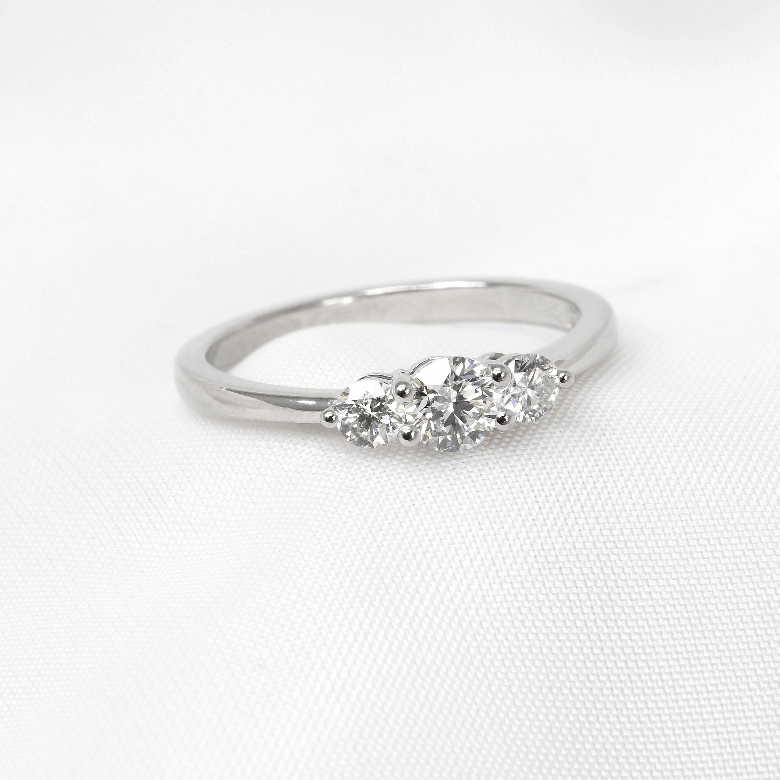 Diamond Three Stone Ring in Platinum