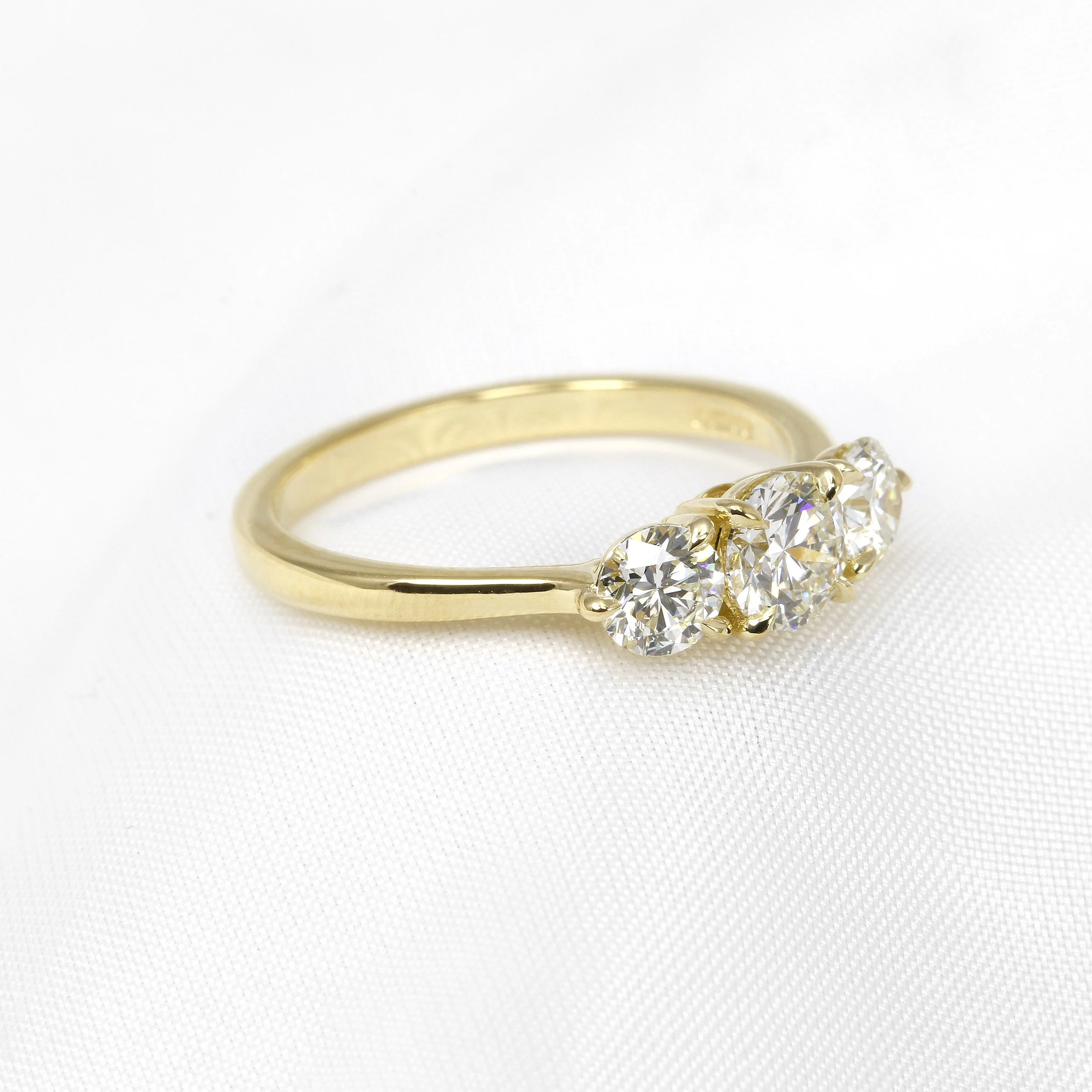 Three Stone Diamond Ring in 18ct Yellow Gold