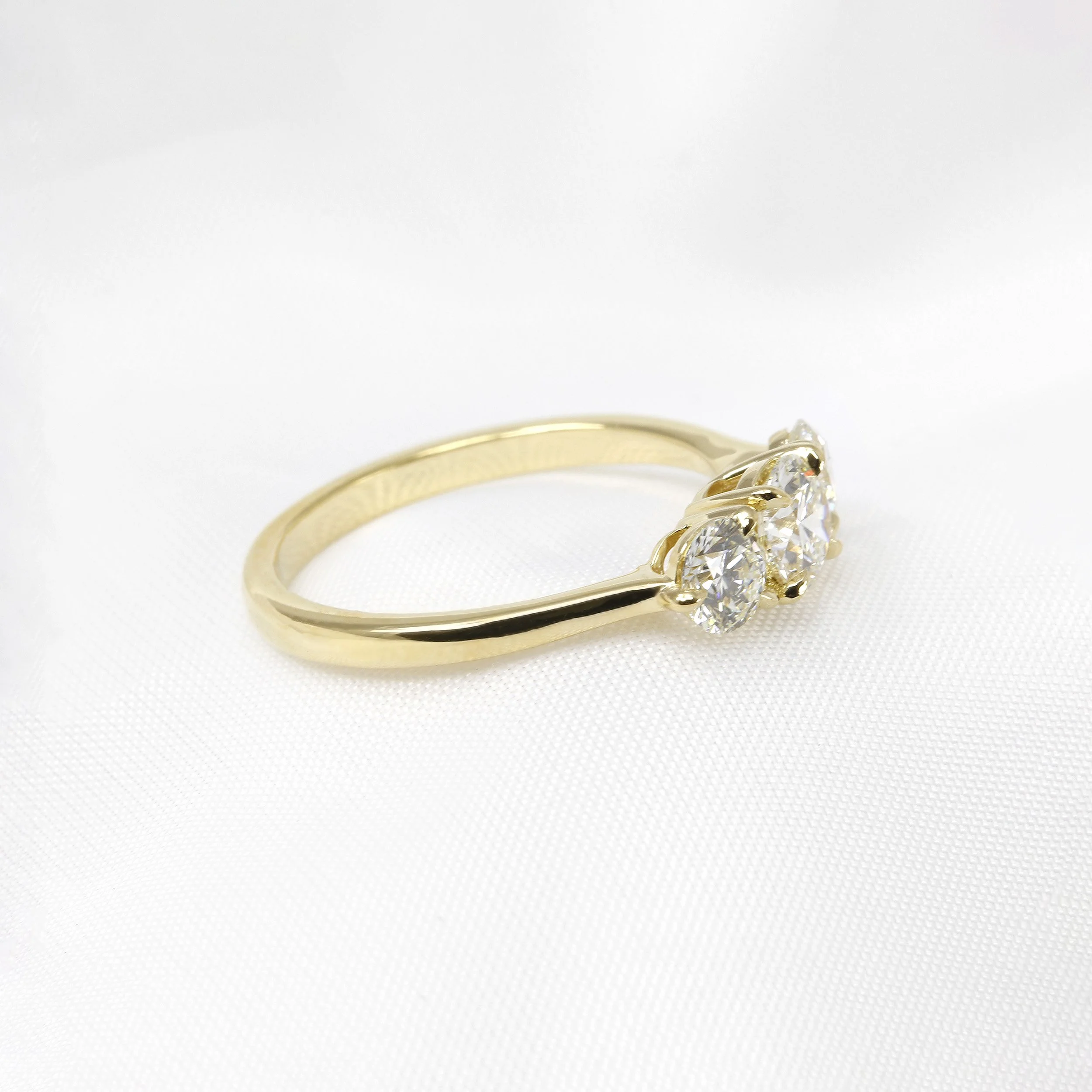 Three Stone Diamond Ring in 18ct Yellow Gold