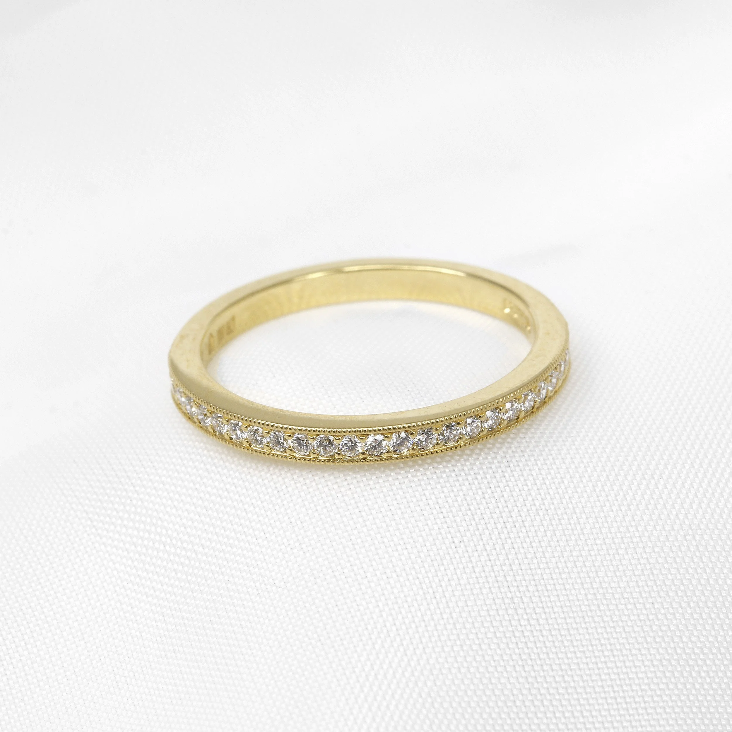 Grain Set Diamond Half Eternity Ring in 18ct Yellow Gold