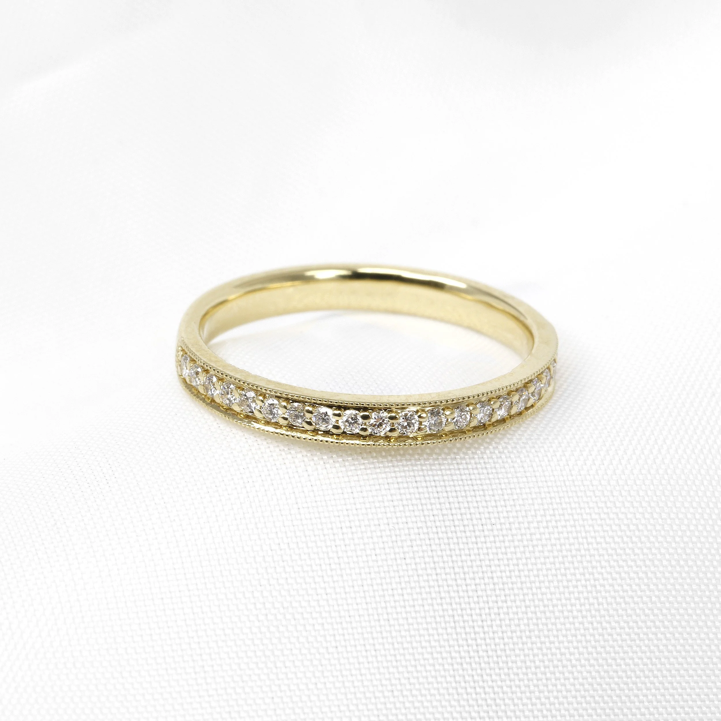 Diamond Grain Set Eternity Ring in 9ct Yellow Gold