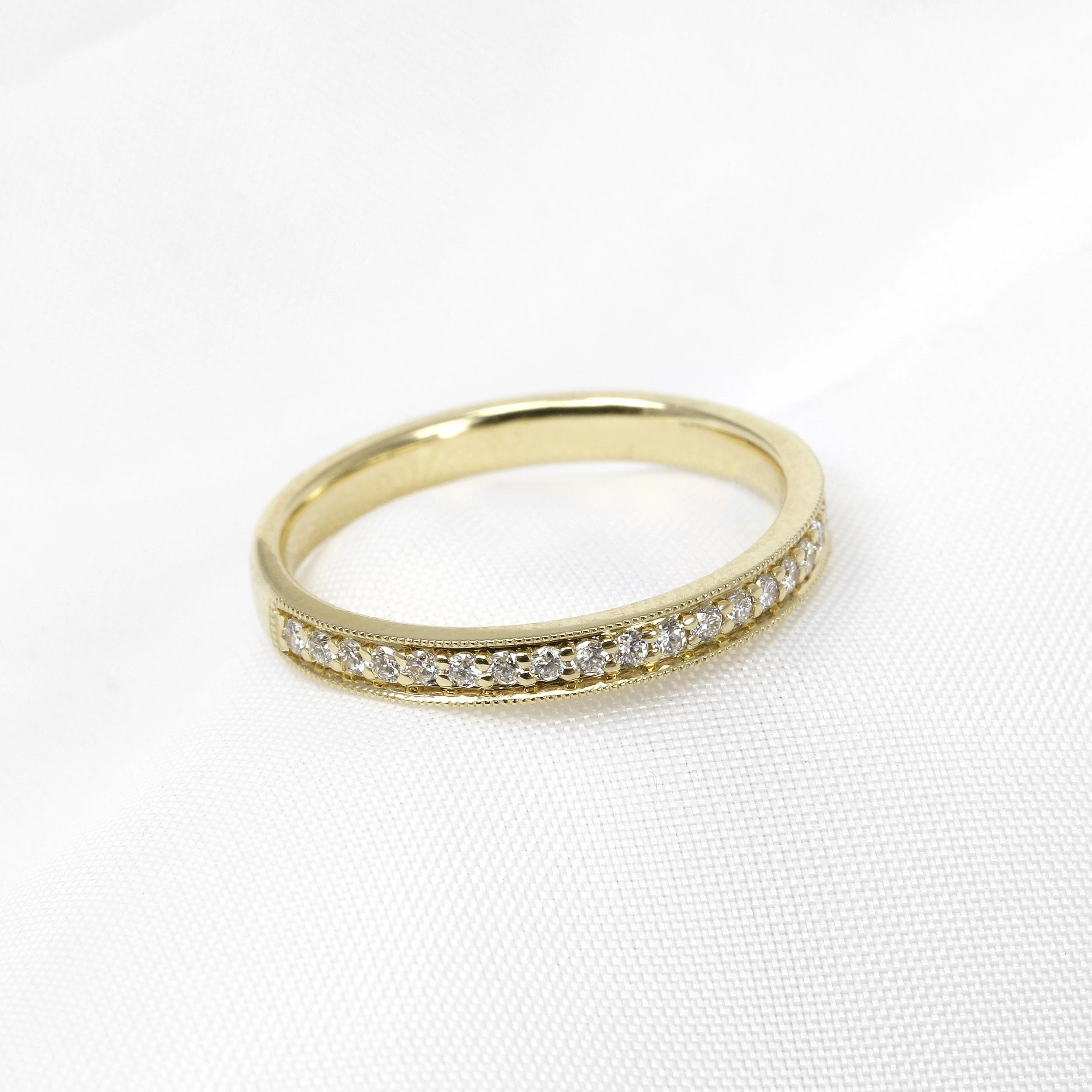 Diamond Grain Set Eternity Ring in 9ct Yellow Gold