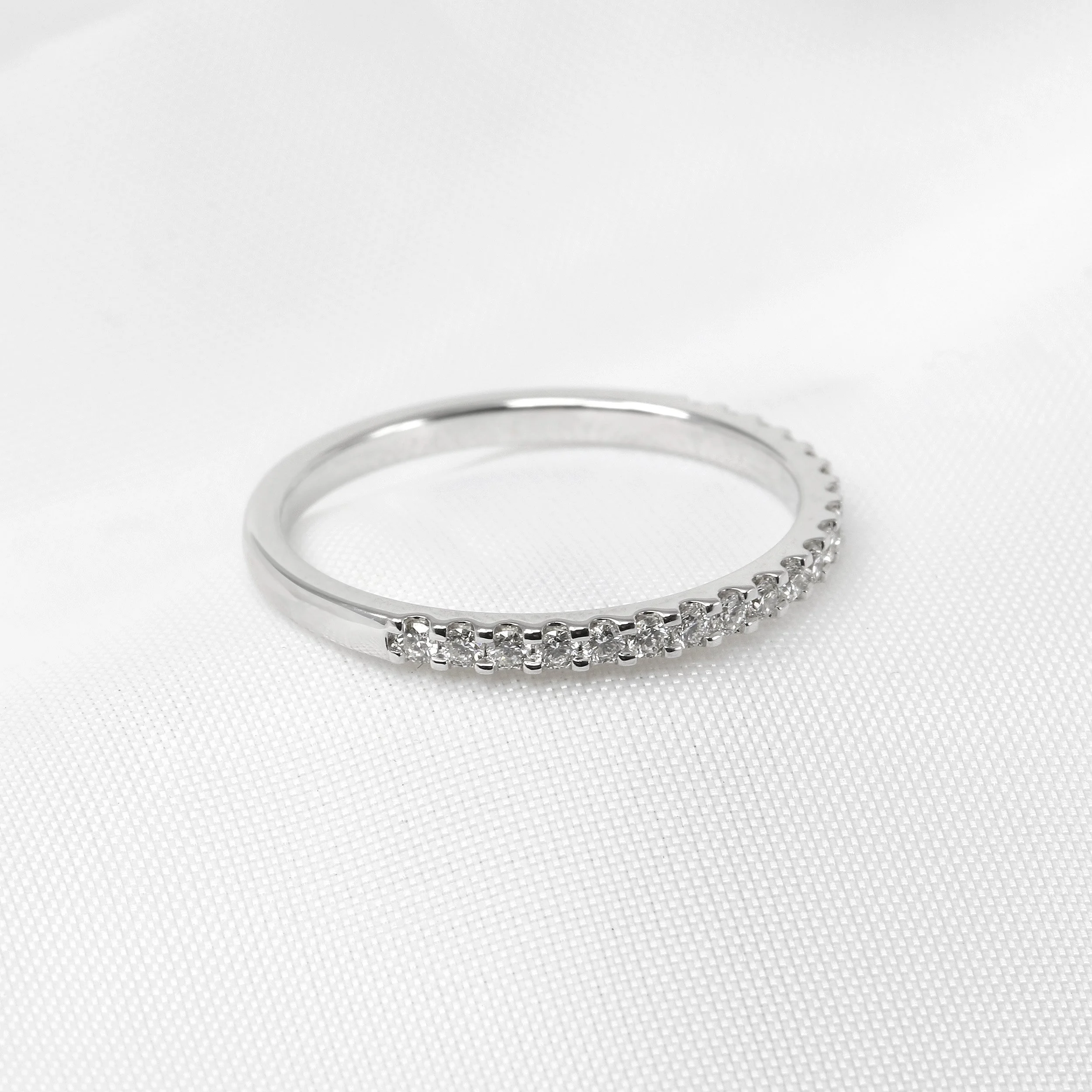 Cutaway Claw Set Diamond Eternity Ring in 9ct White Gold
