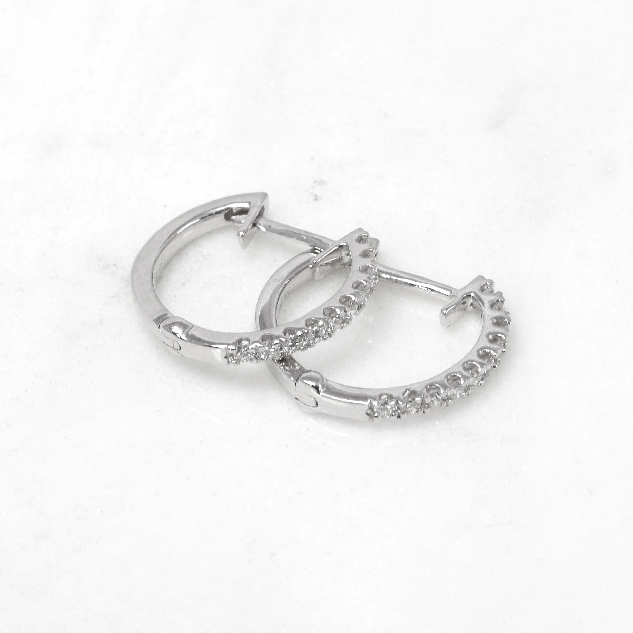 Diamond Hoop Earrings in 18ct White Gold