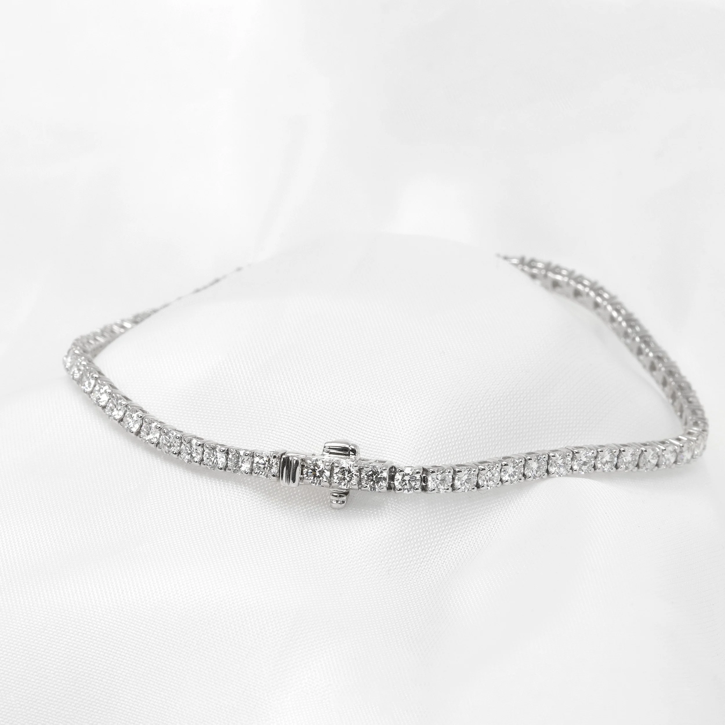4.06ct Lab Created Diamond Line Bracelet in White Gold
