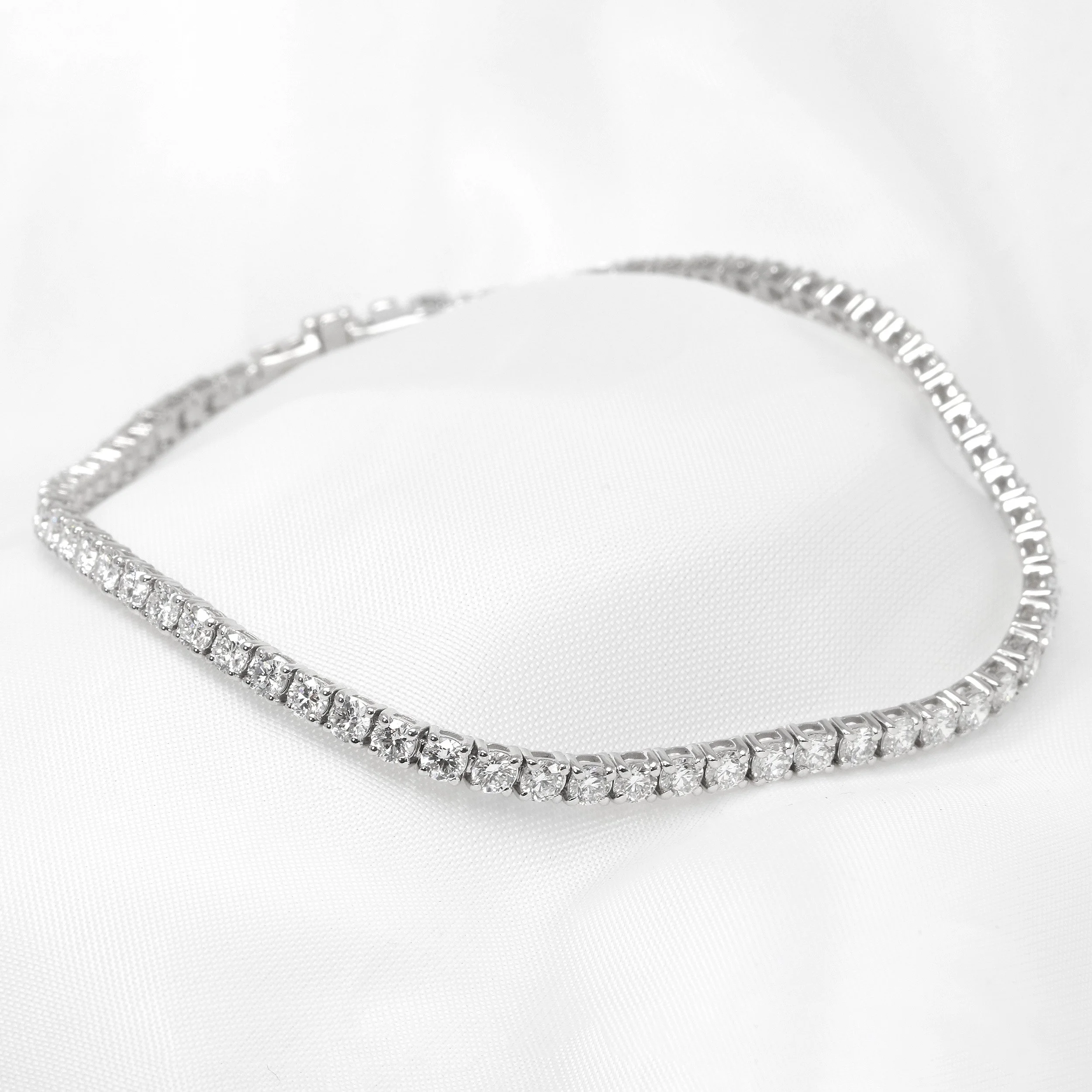 4.06ct Lab Created Diamond Line Bracelet in White Gold
