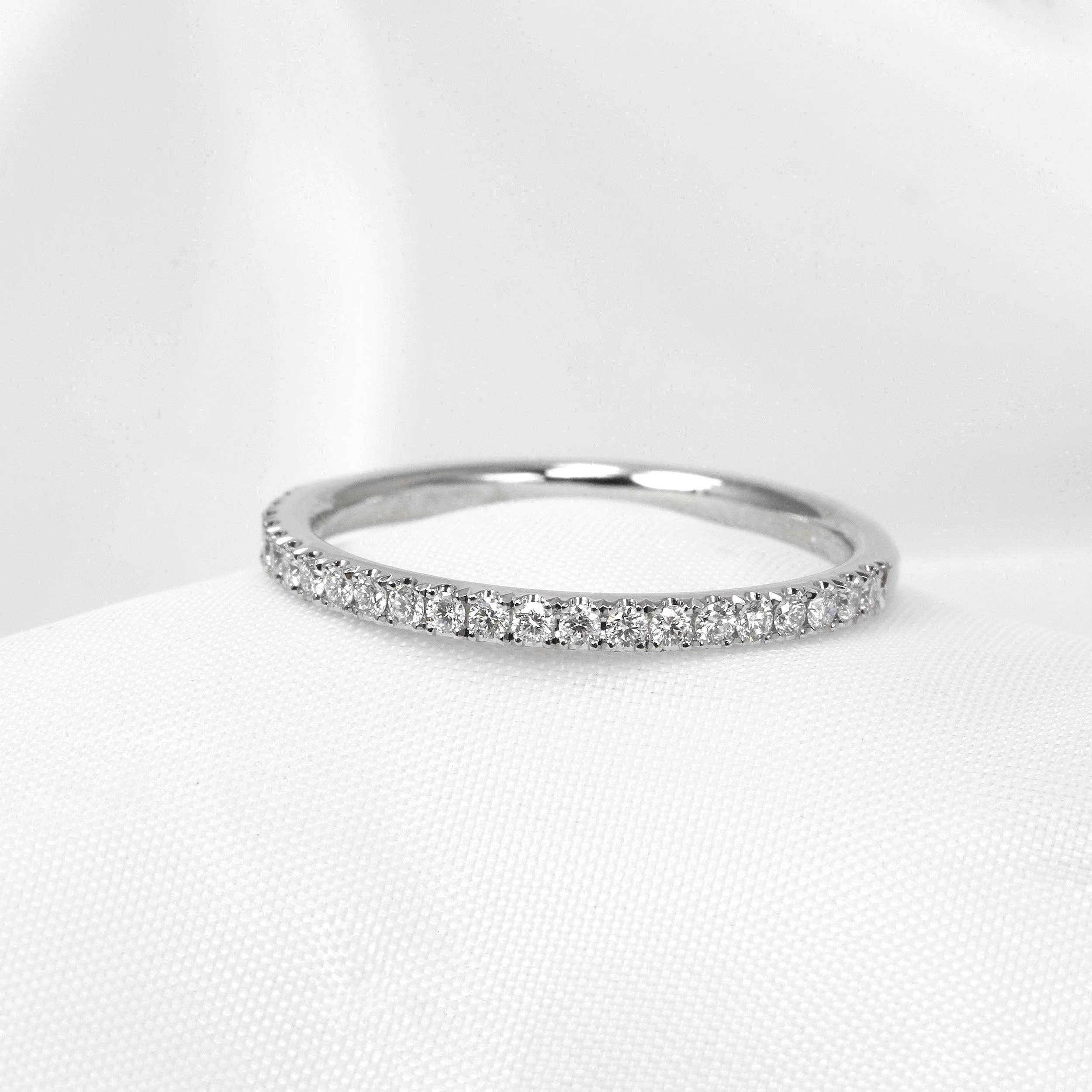 Cutaway Claw Set Diamond Eternity Ring in Platinum