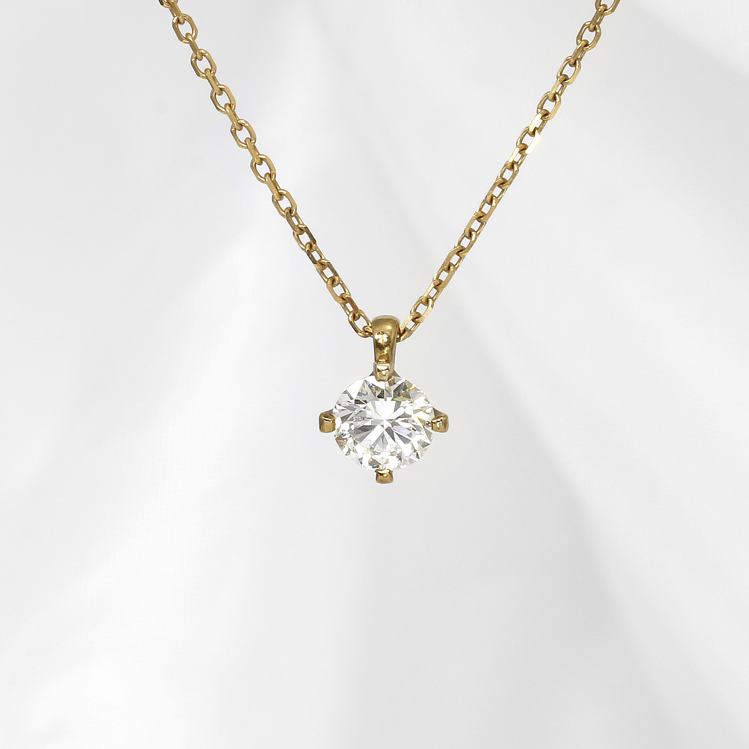 0.50ct Claw Set Diamond Solitaire Pendant in Yellow Gold