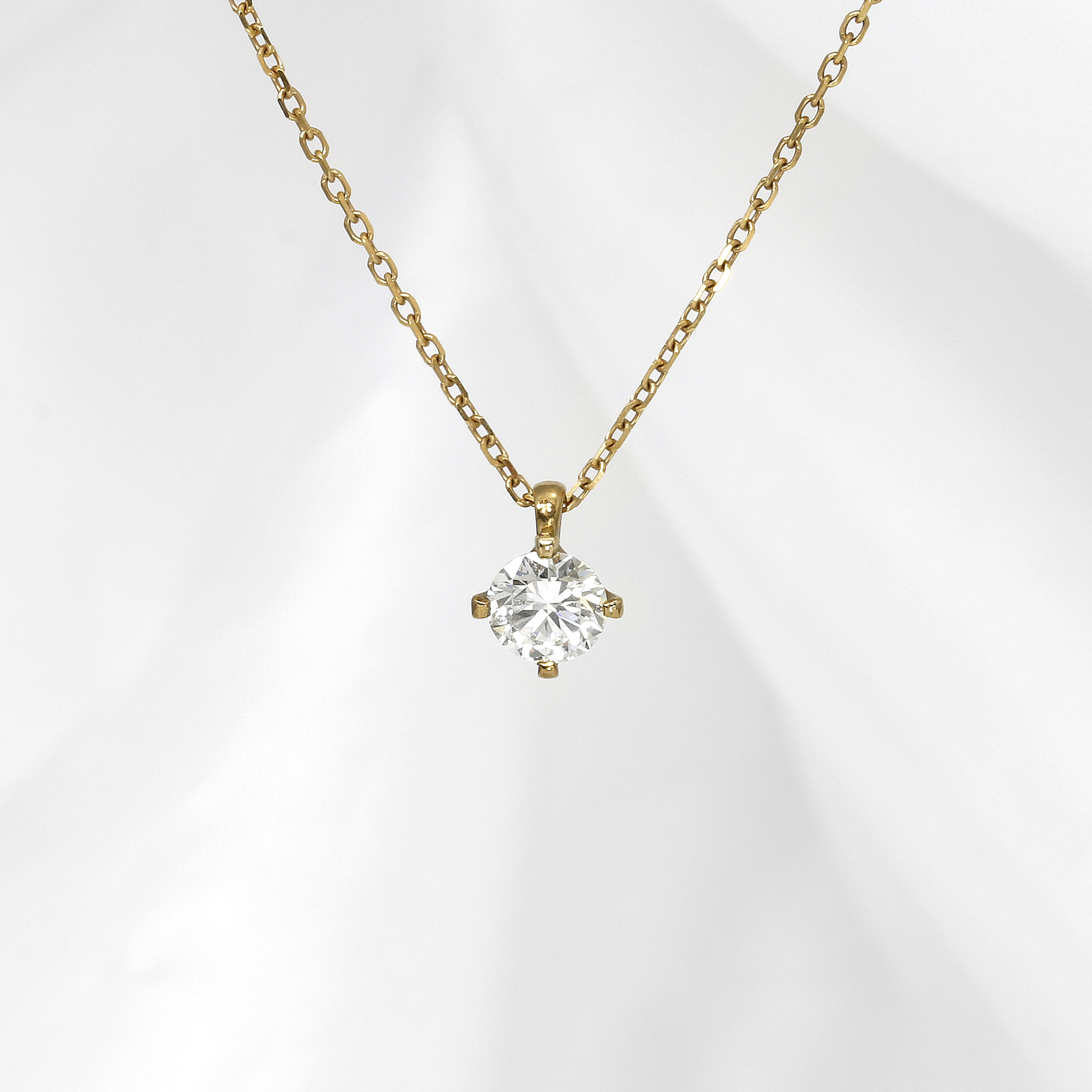 0.50ct Claw Set Diamond Solitaire Pendant in Yellow Gold