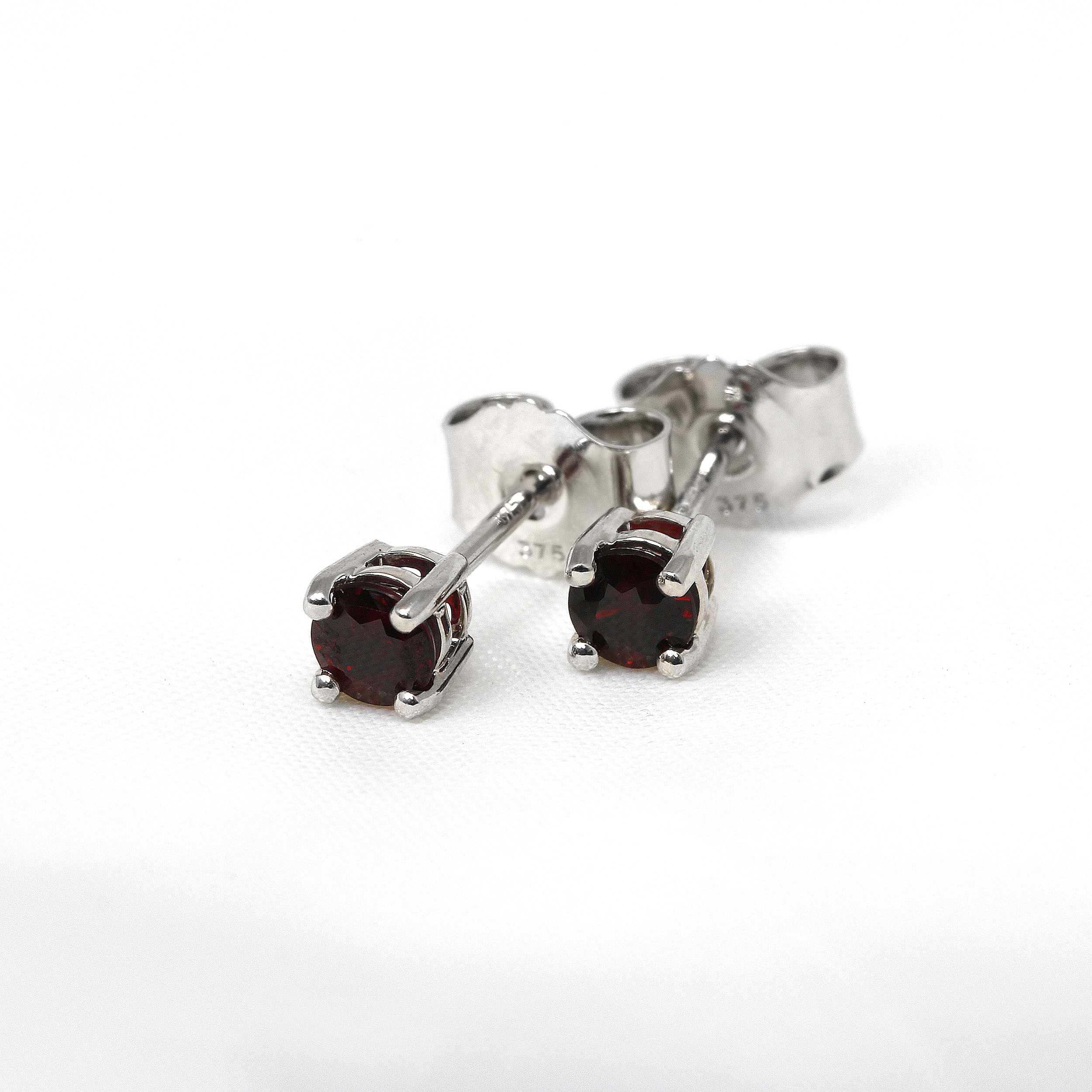 Ruby Stud Earrings in 9ct White Gold