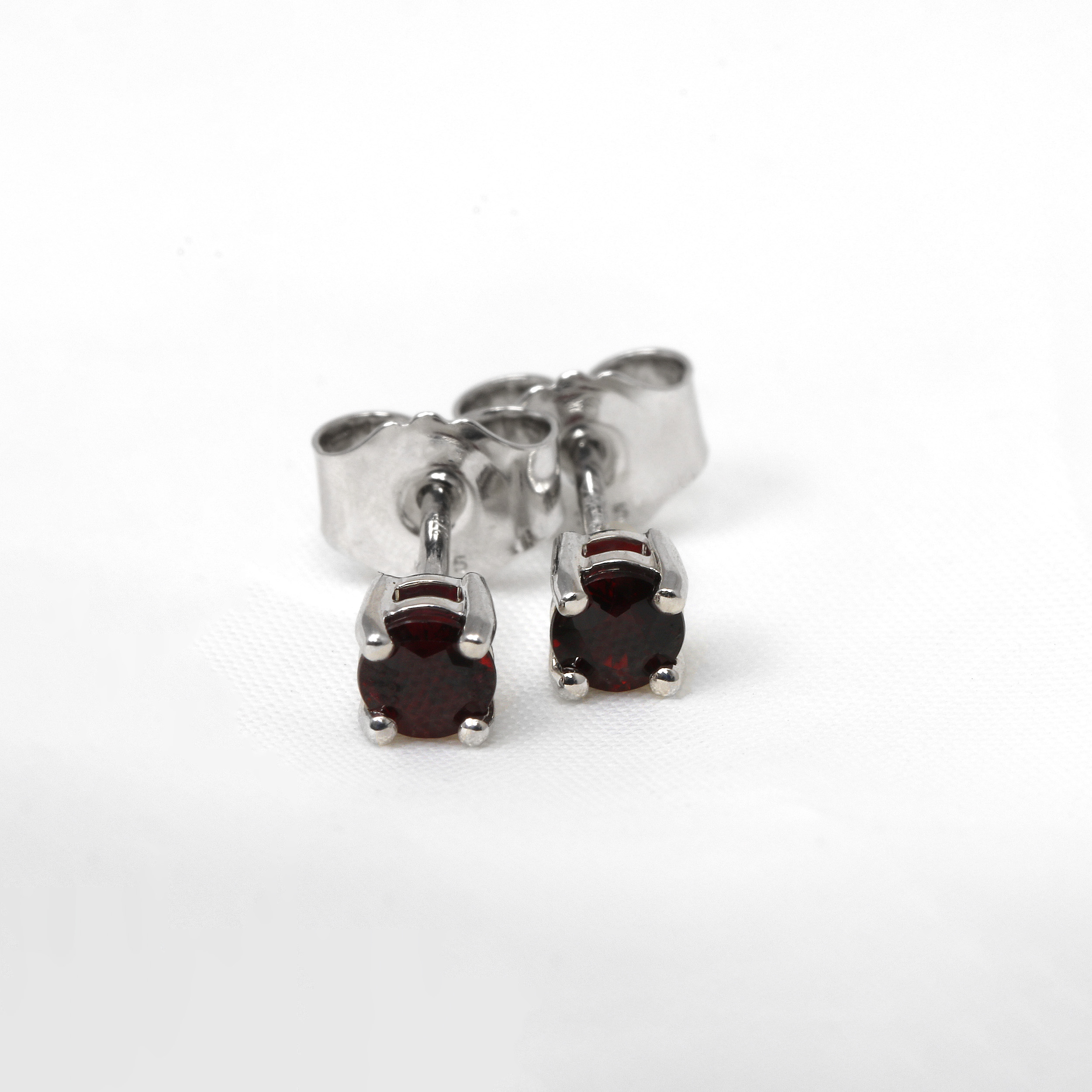 Ruby Stud Earrings in 9ct White Gold