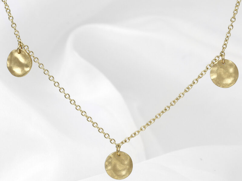 Molten Disc Multi-Drop Necklace in Yellow Gold