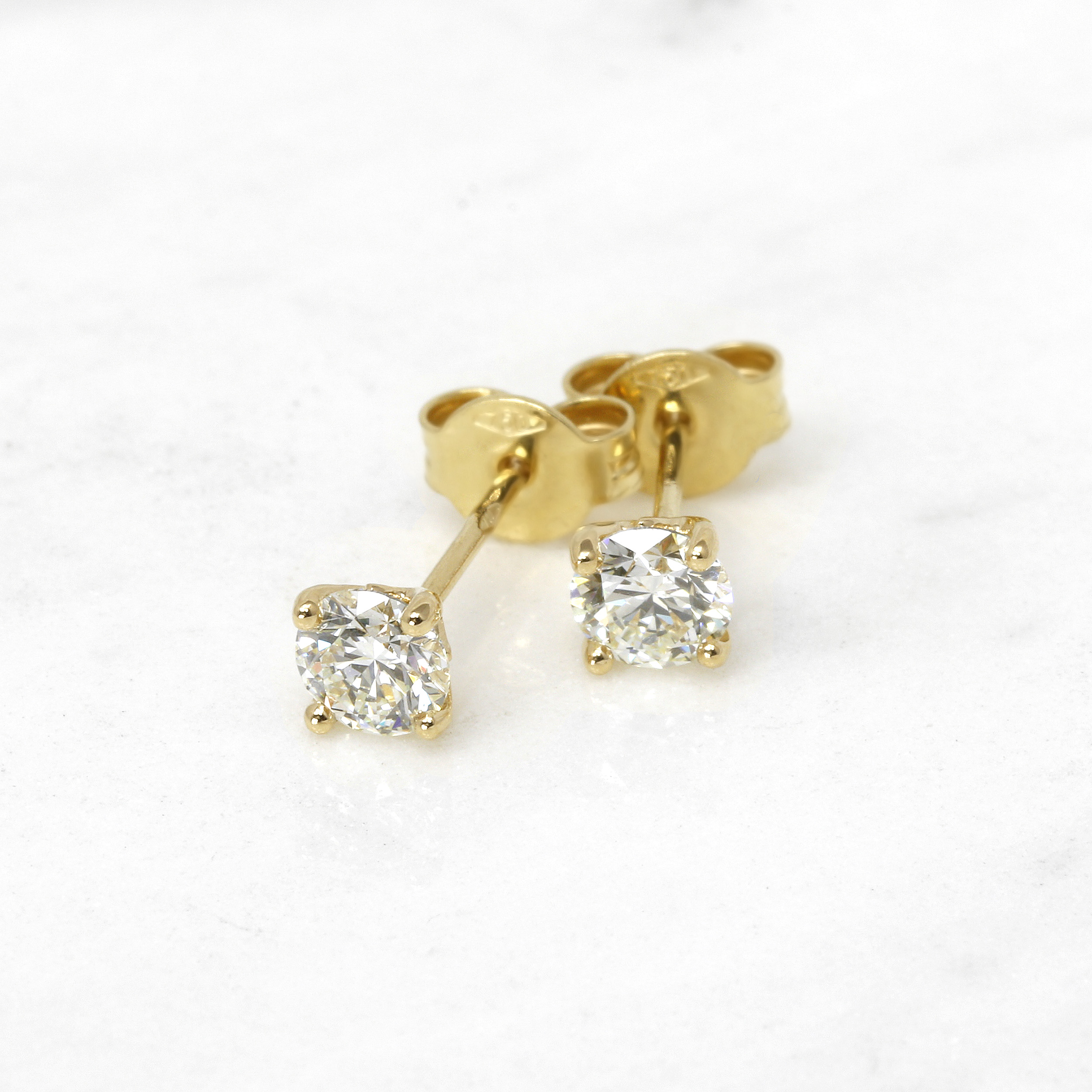 0.80ct Claw Set Diamond Stud Earrings in 18ct Yellow Gold