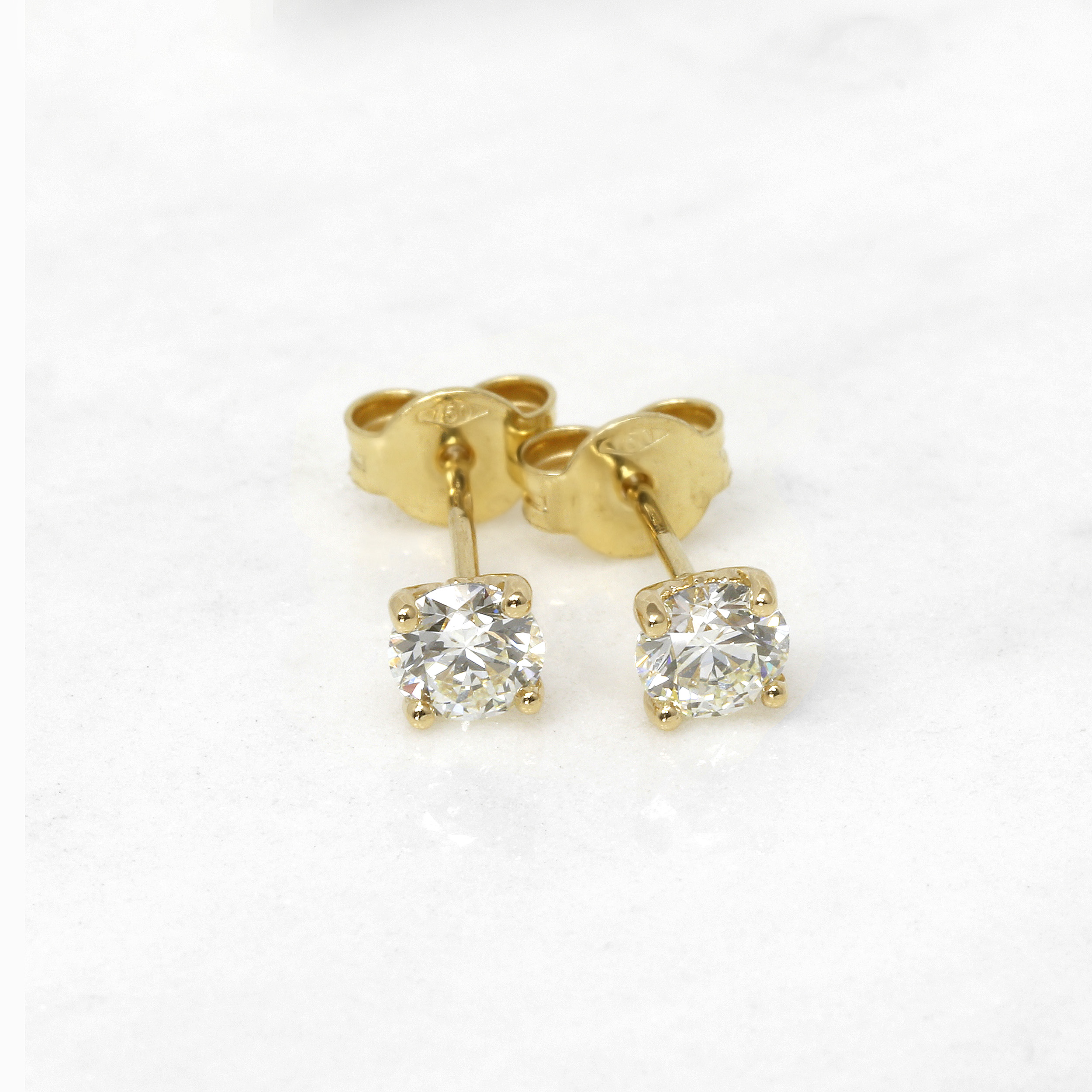0.80ct Claw Set Diamond Stud Earrings in 18ct Yellow Gold
