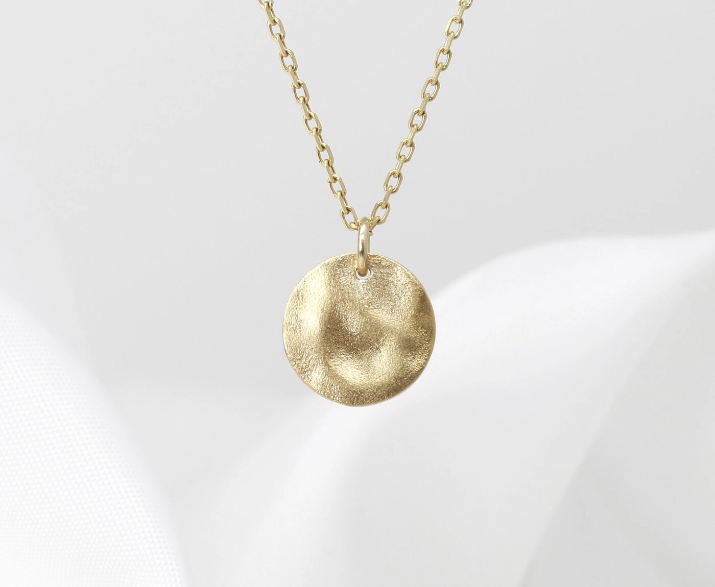 Molten Disc Pendant in 9ct Yellow Gold