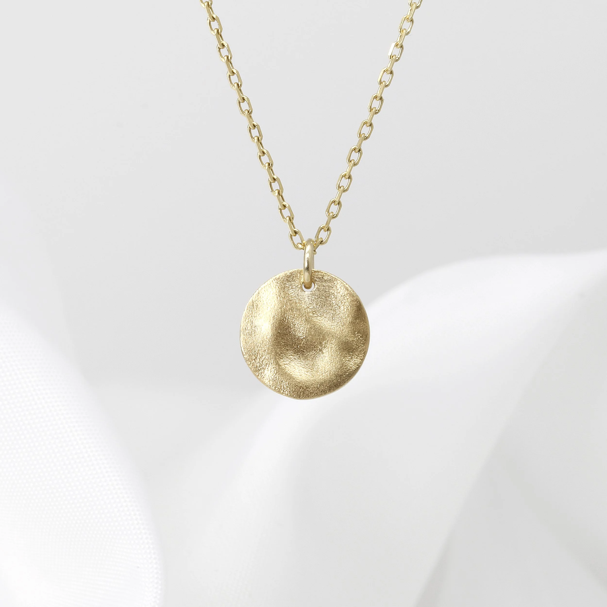 Molten Disc Pendant in 9ct Yellow Gold