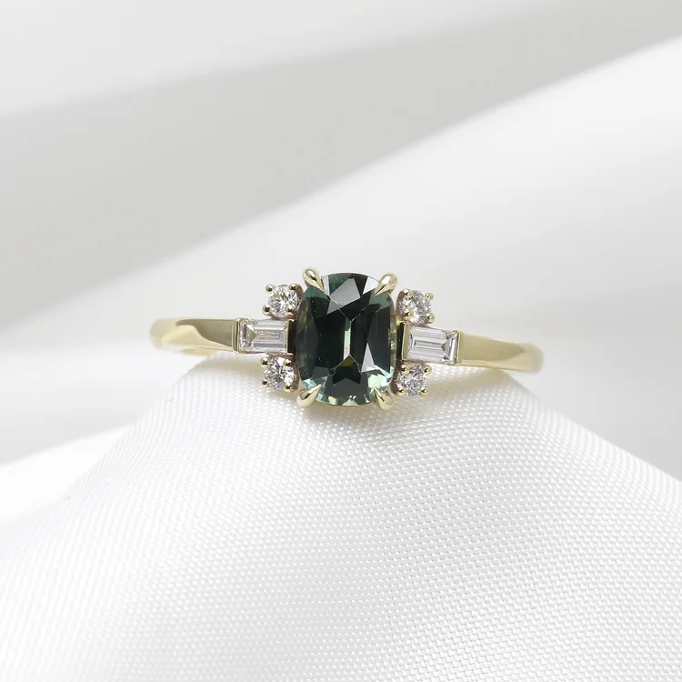 emerald gold engagement ring