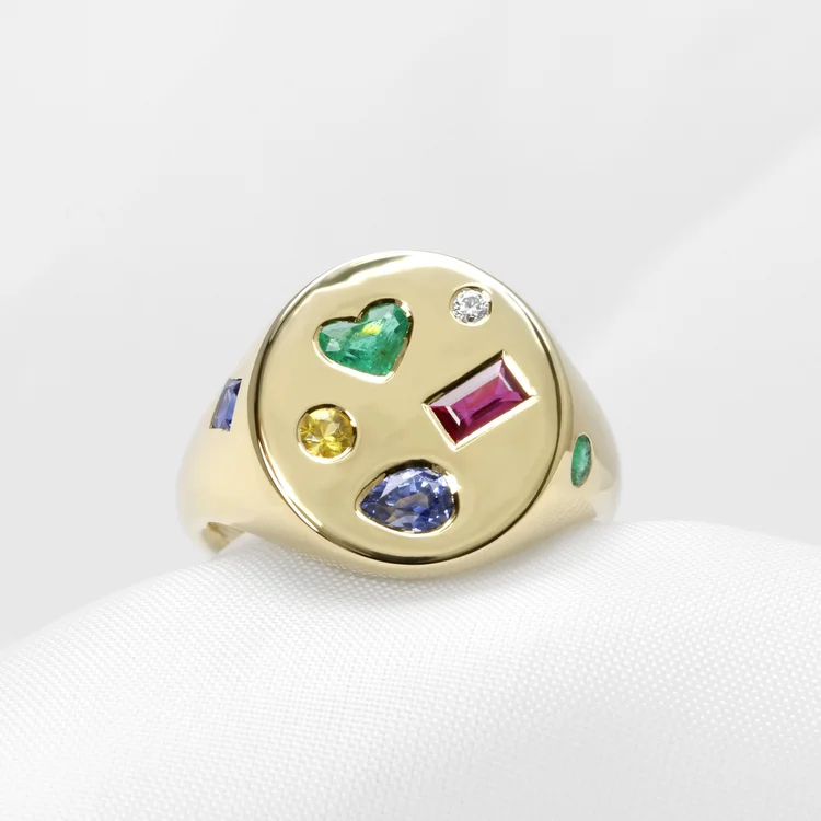custom gemstone signet ring