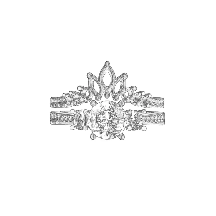 Tiara wedding ring style