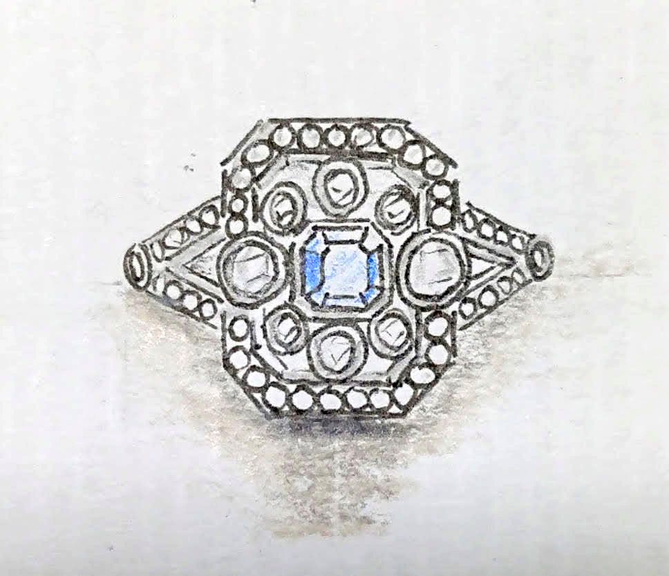 sketch of ring remodel project