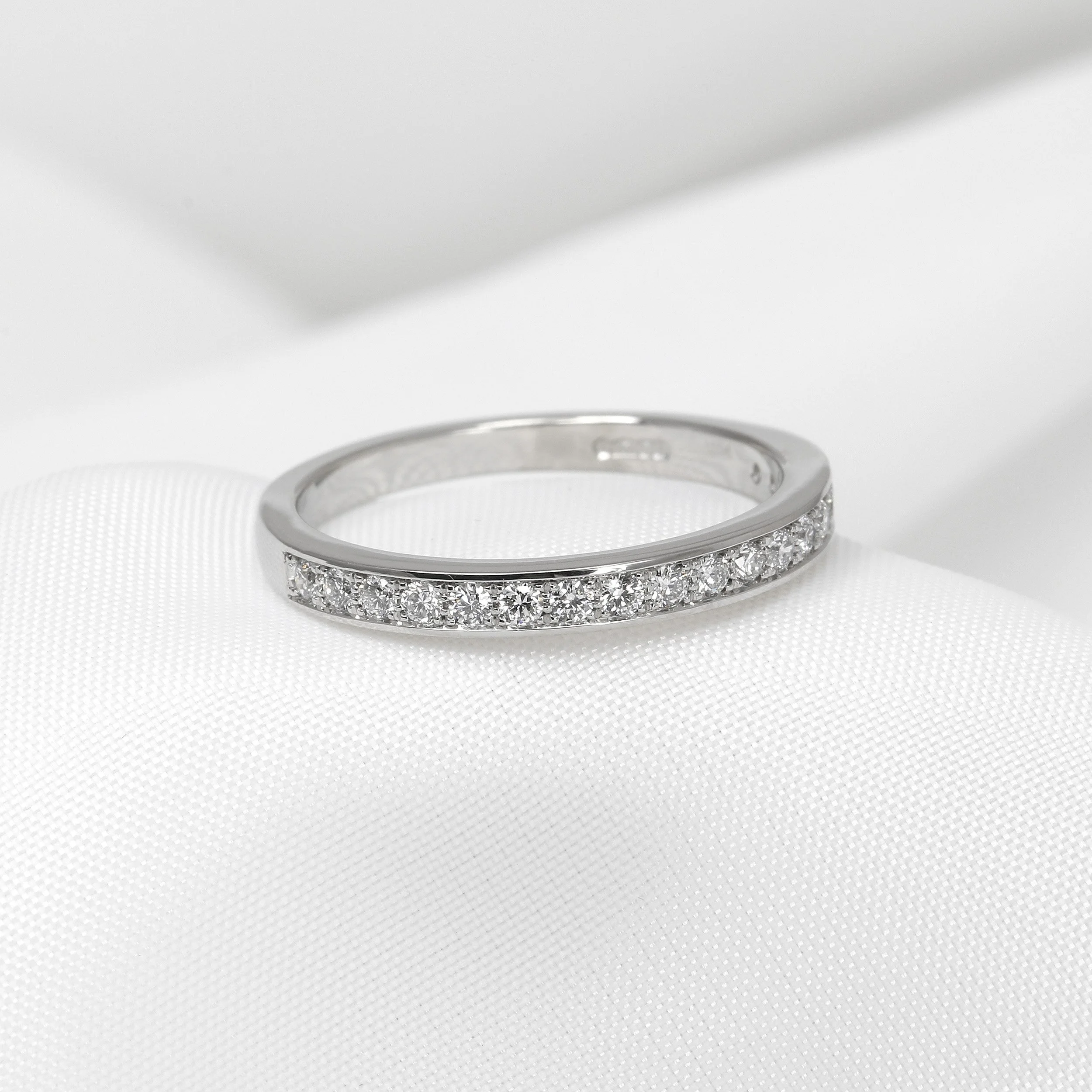 Grain Set Diamond Eternity Ring in Platinum