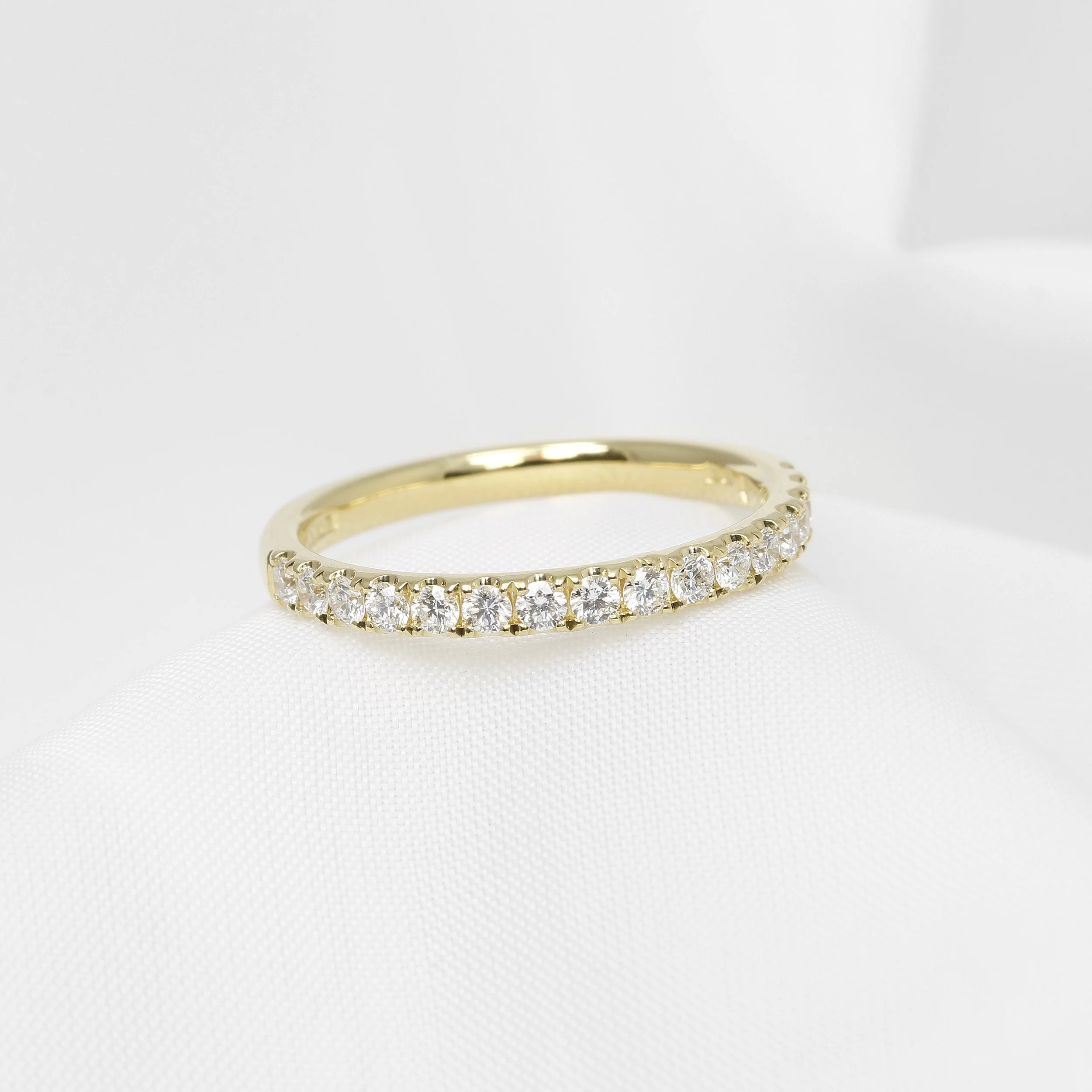 Cutaway Claw Set Diamond Eternity Ring in 18ct Yellow Gold