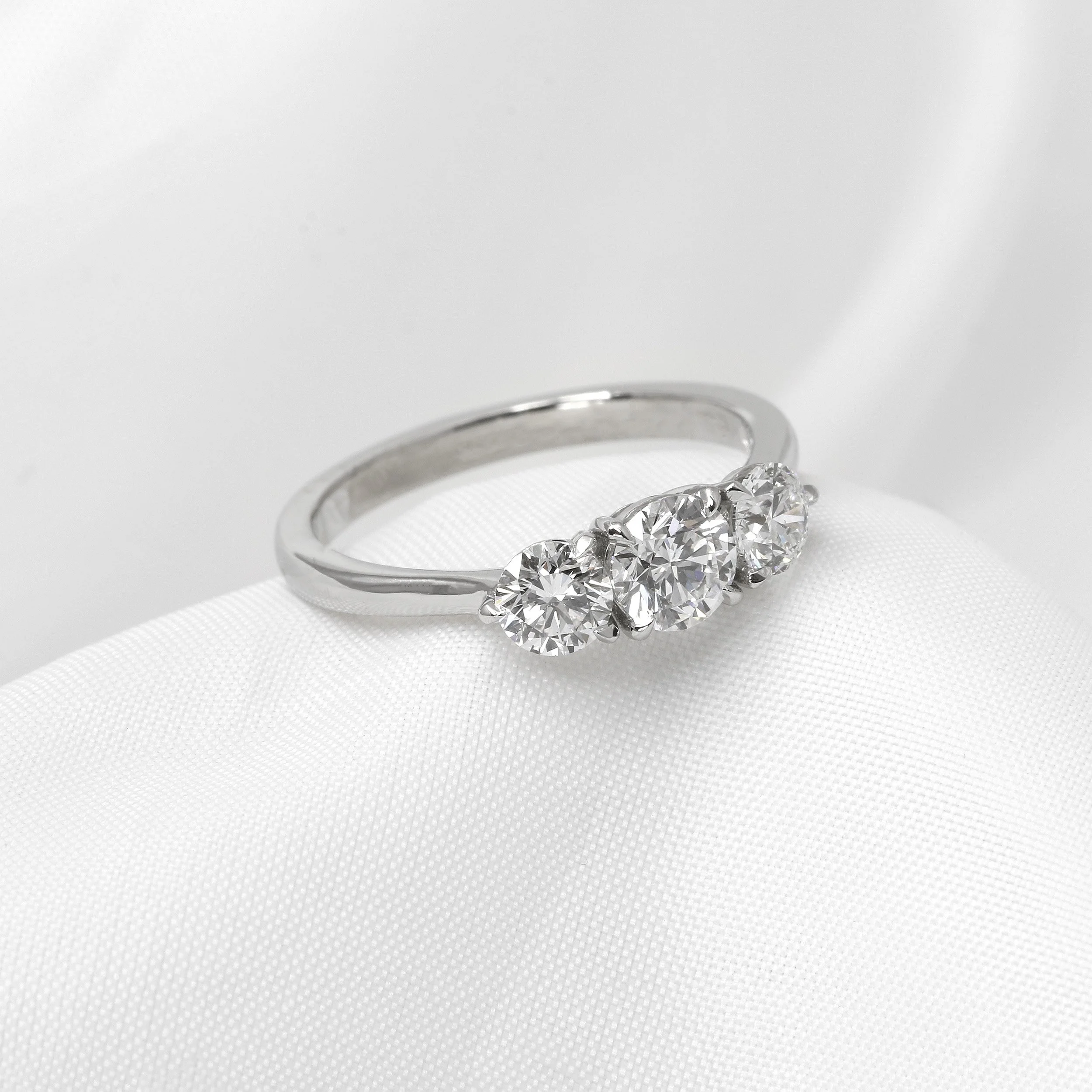 Three Stone Diamond Ring in Platinum