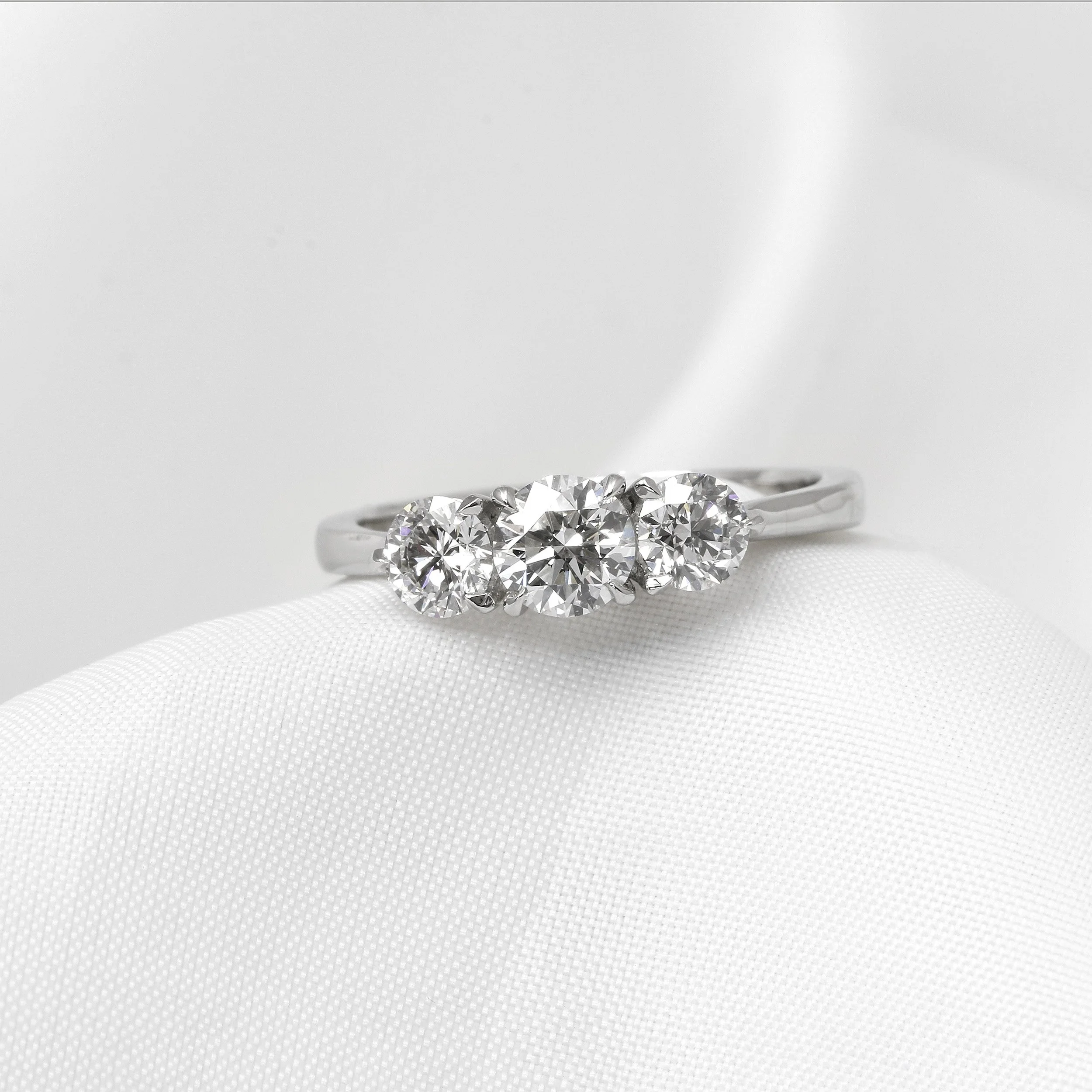 Three Stone Diamond Ring in Platinum
