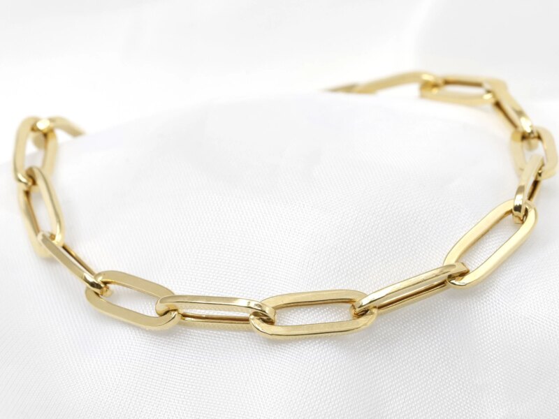 9ct Yellow Gold Paper Link Chain Bracelet