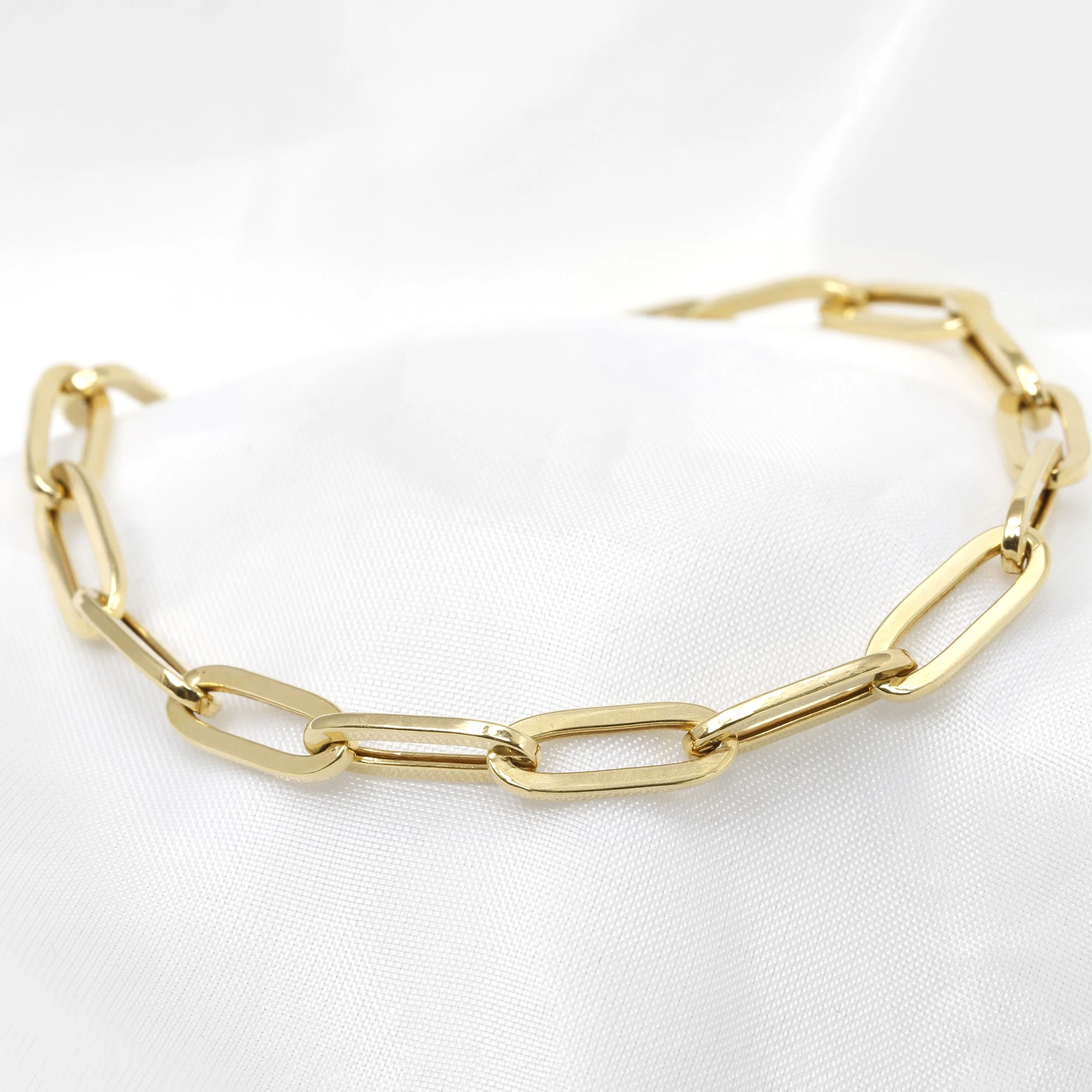 9ct Yellow Gold Paper Link Chain Bracelet