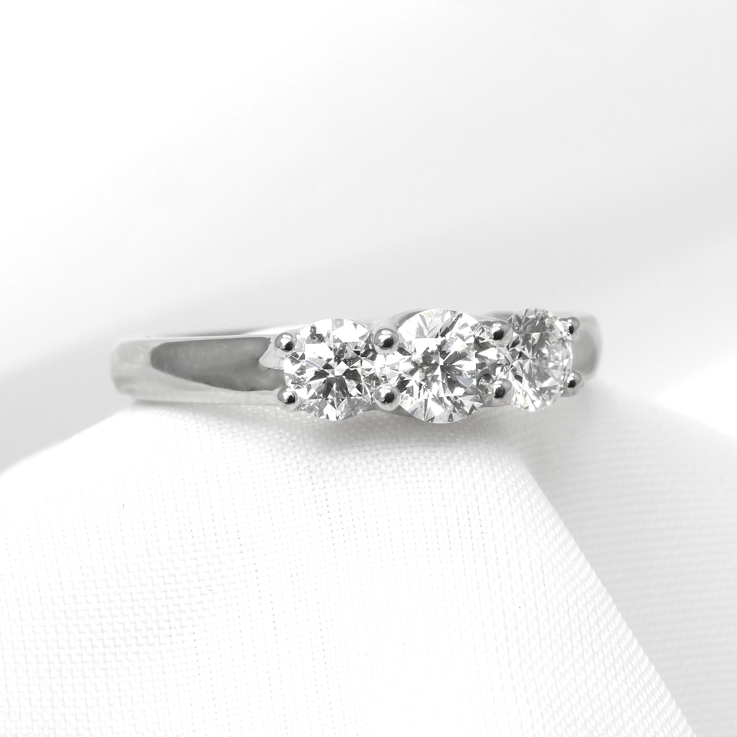 Three Stone Diamond Ring in Platinum
