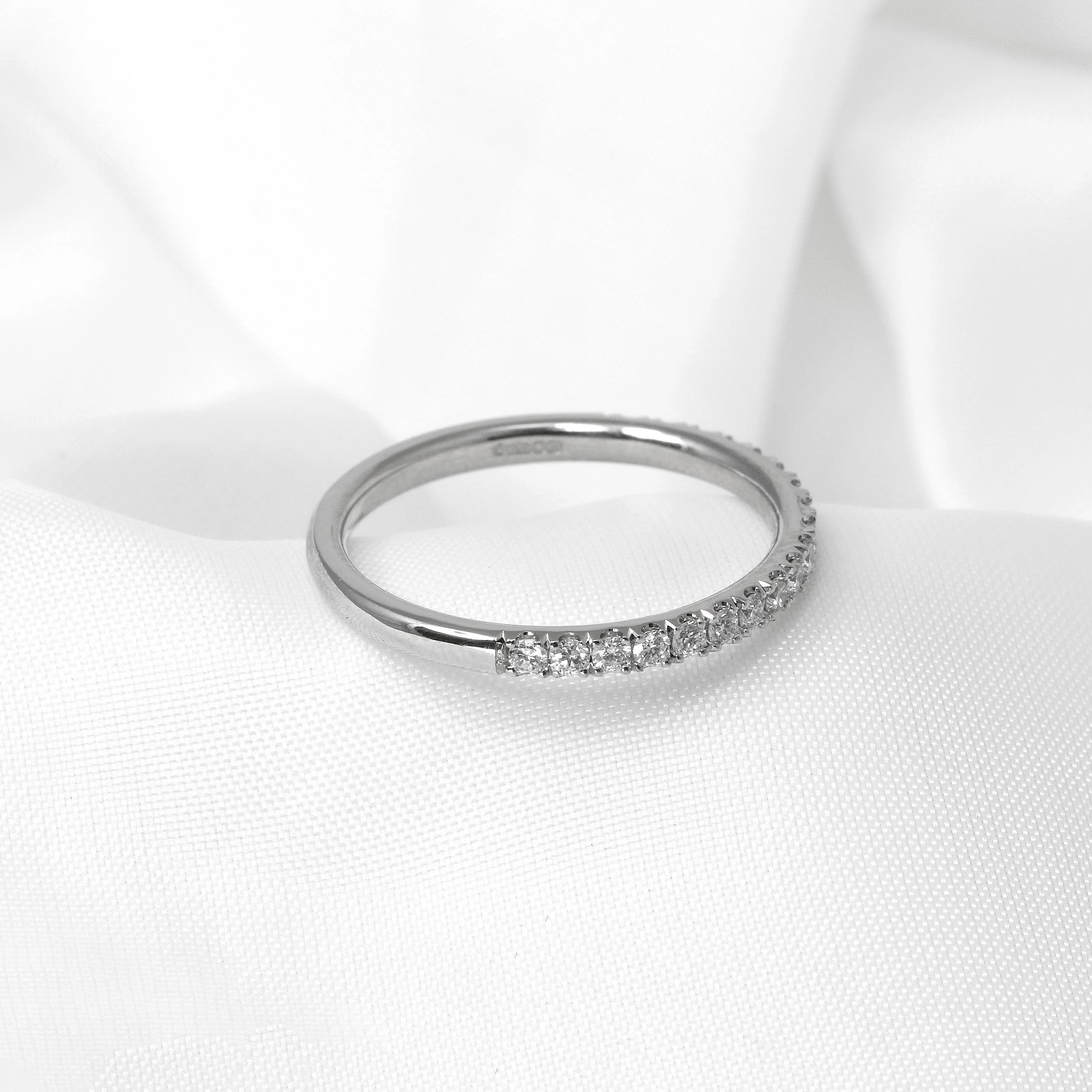 Cutaway Claw Set Diamond Eternity Ring in Platinum