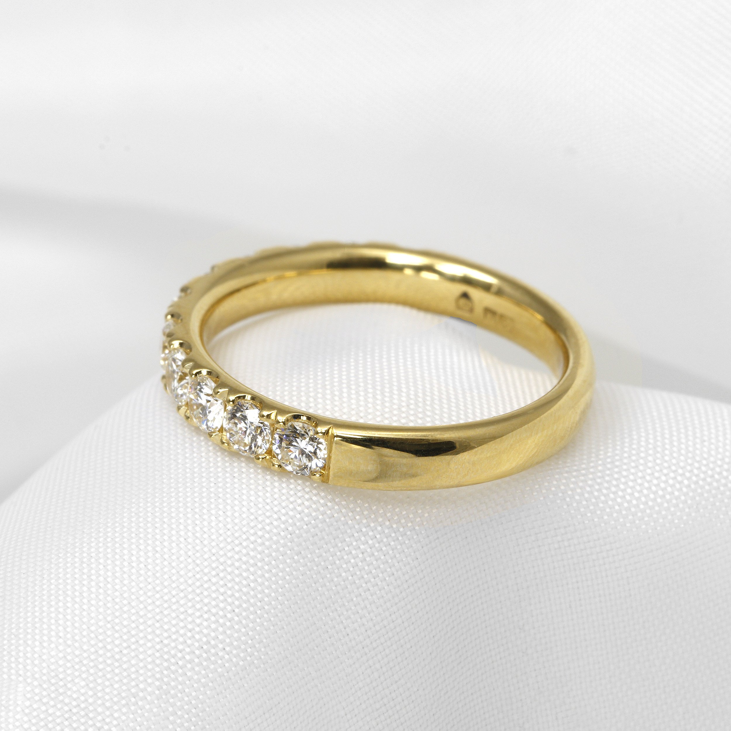 Cutaway Claw Set Diamond Eternity Ring in 18ct Yellow Gold
