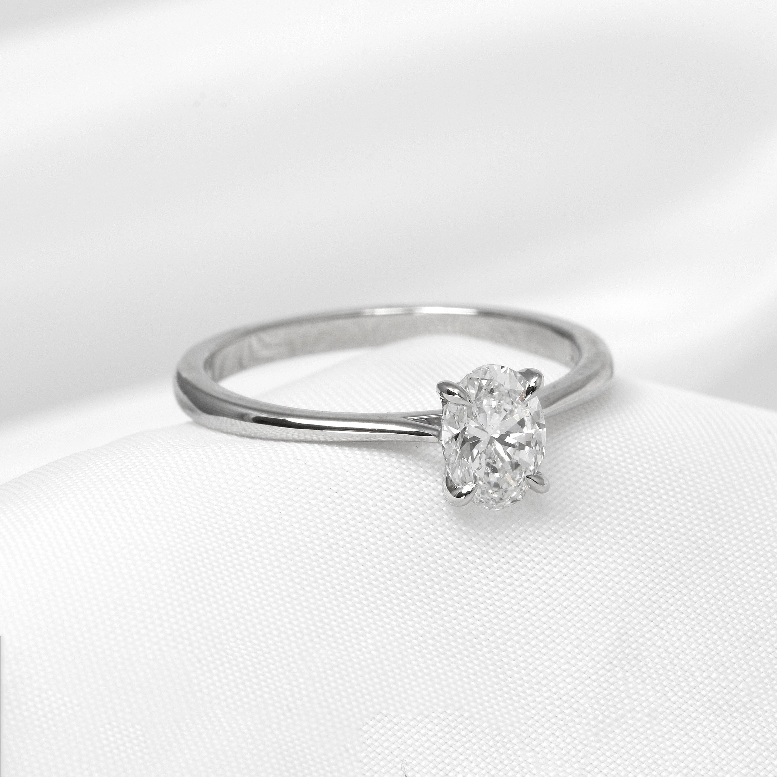 0.70ct Oval Diamond Solitaire Ring in Platinum