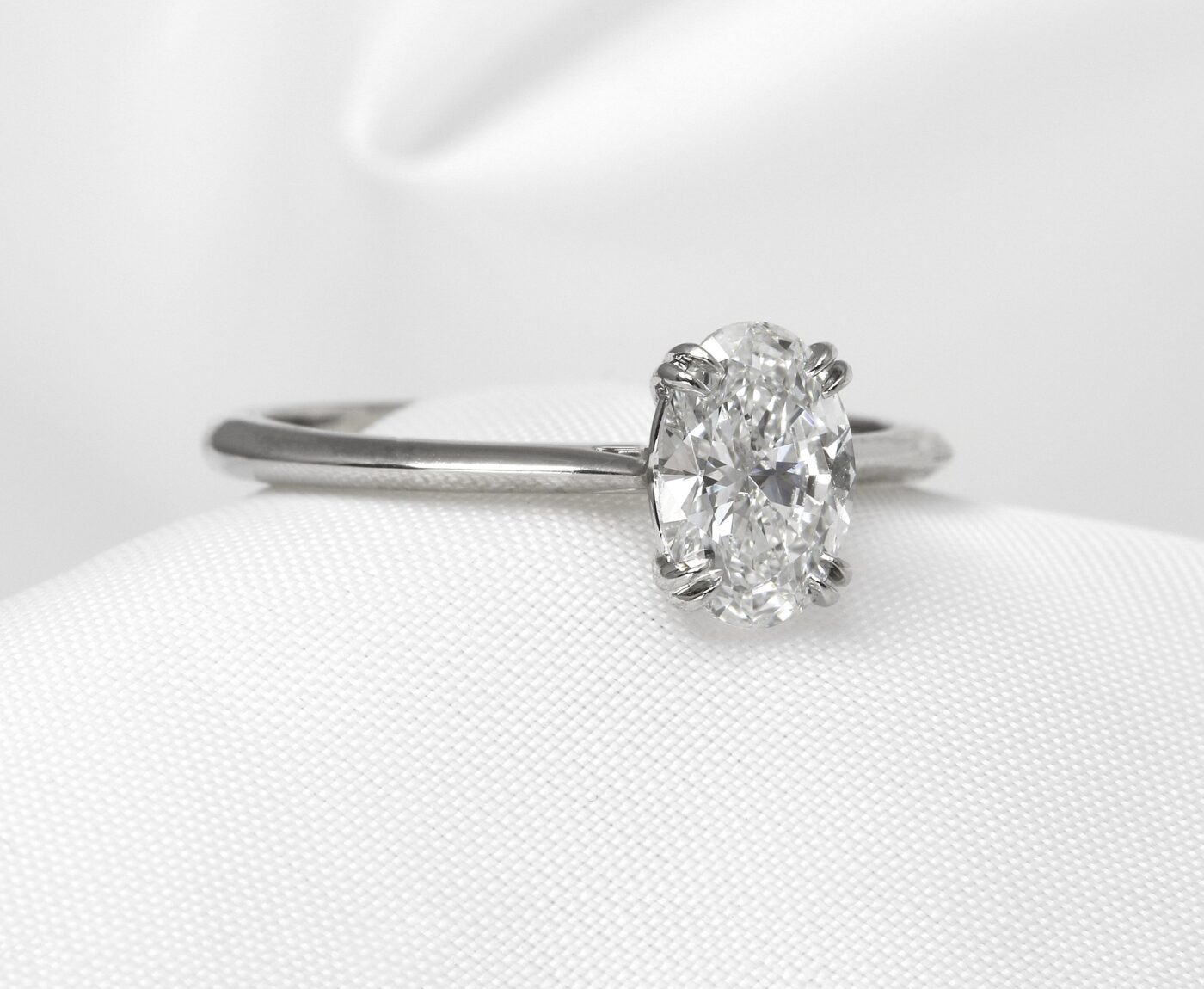 Laboratory Created Oval Diamond Ring in Platinum