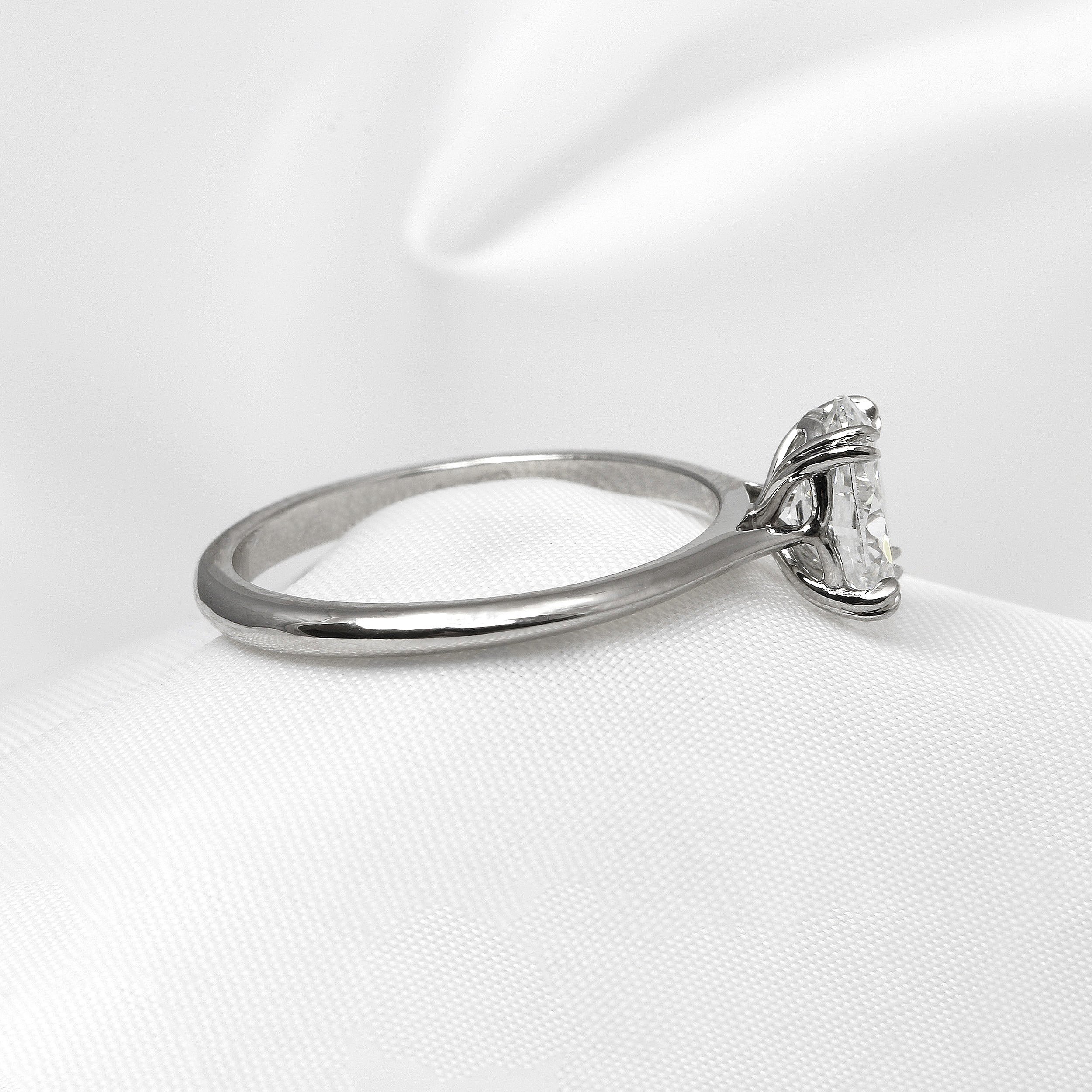 Laboratory Created Oval Diamond Ring in Platinum