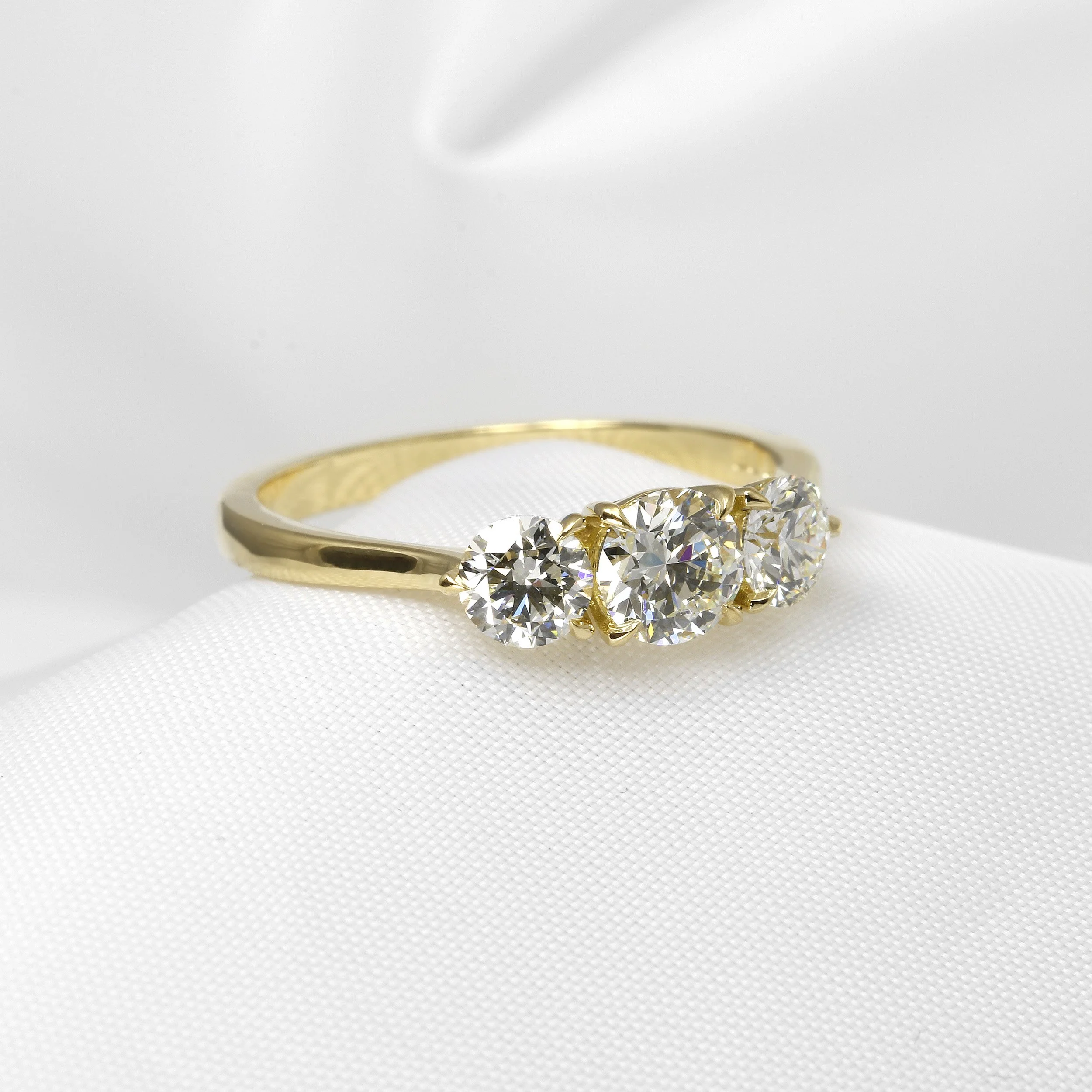 Three Stone Diamond Ring in 18ct Yellow Gold
