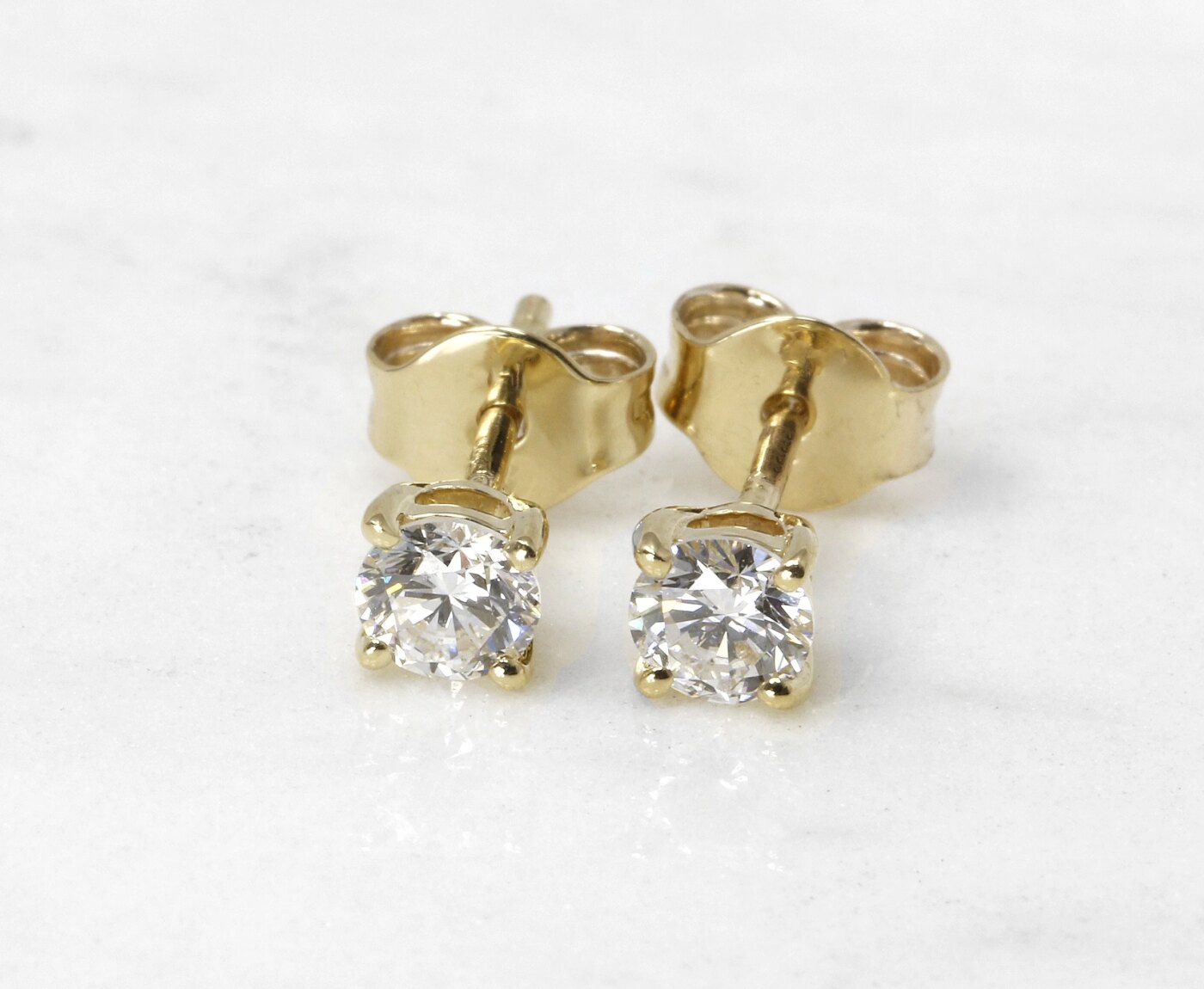 Laboratory Created Diamond Stud Earrings in 9ct Yellow Gold 
