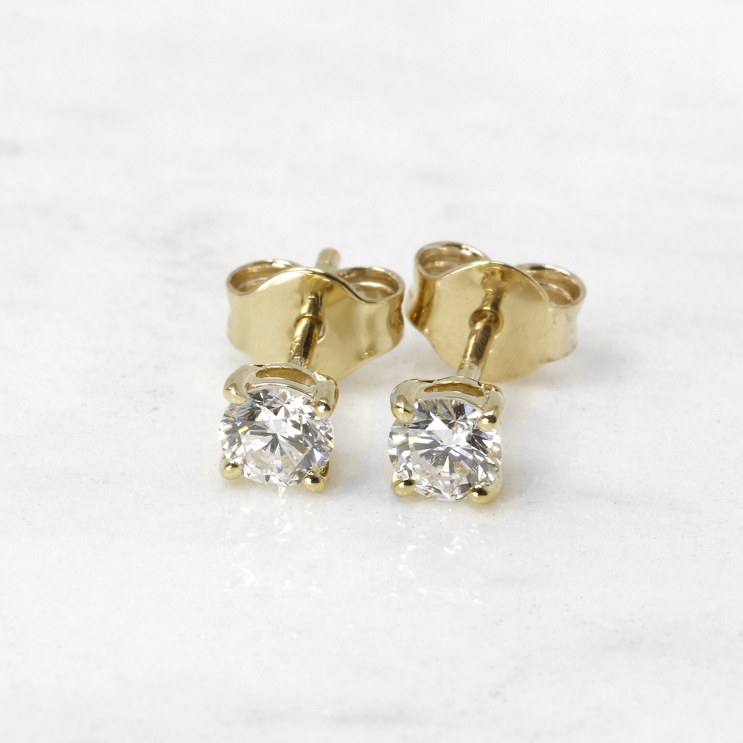 Laboratory Created Diamond Stud Earrings in Yellow Gold