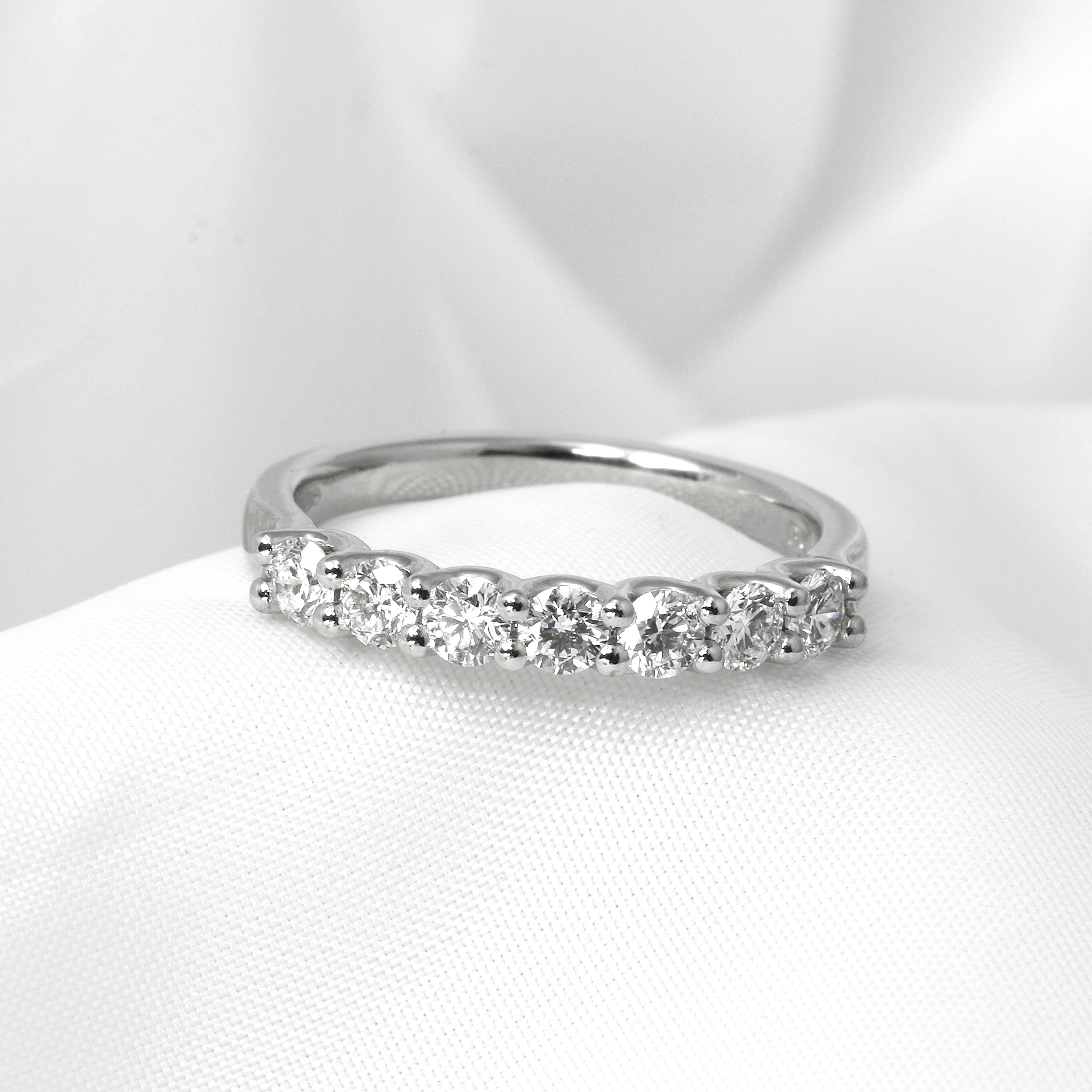 Cutaway Claw Set Diamond Eternity Ring in Platinum