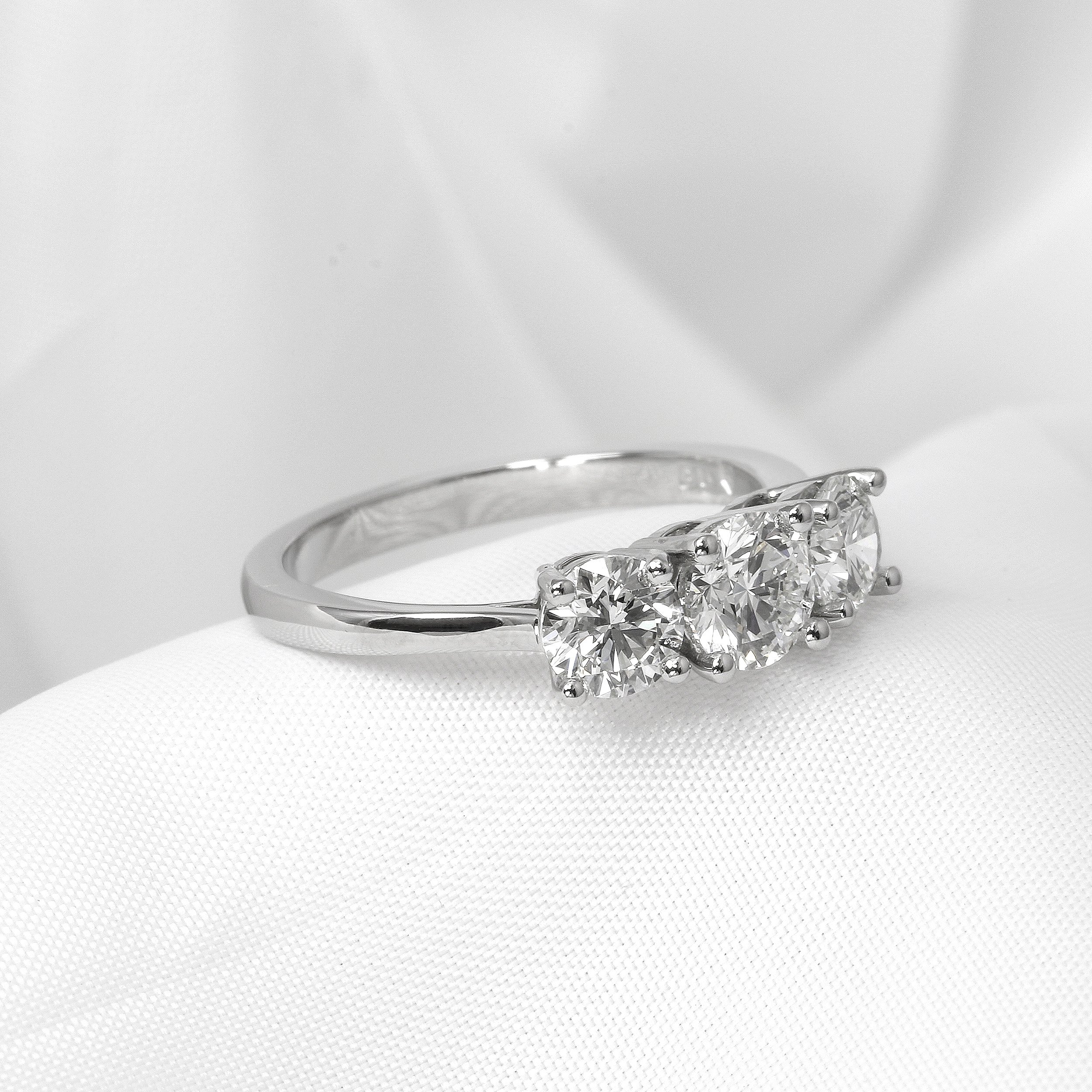 Diamond Three Stone Platinum Ring