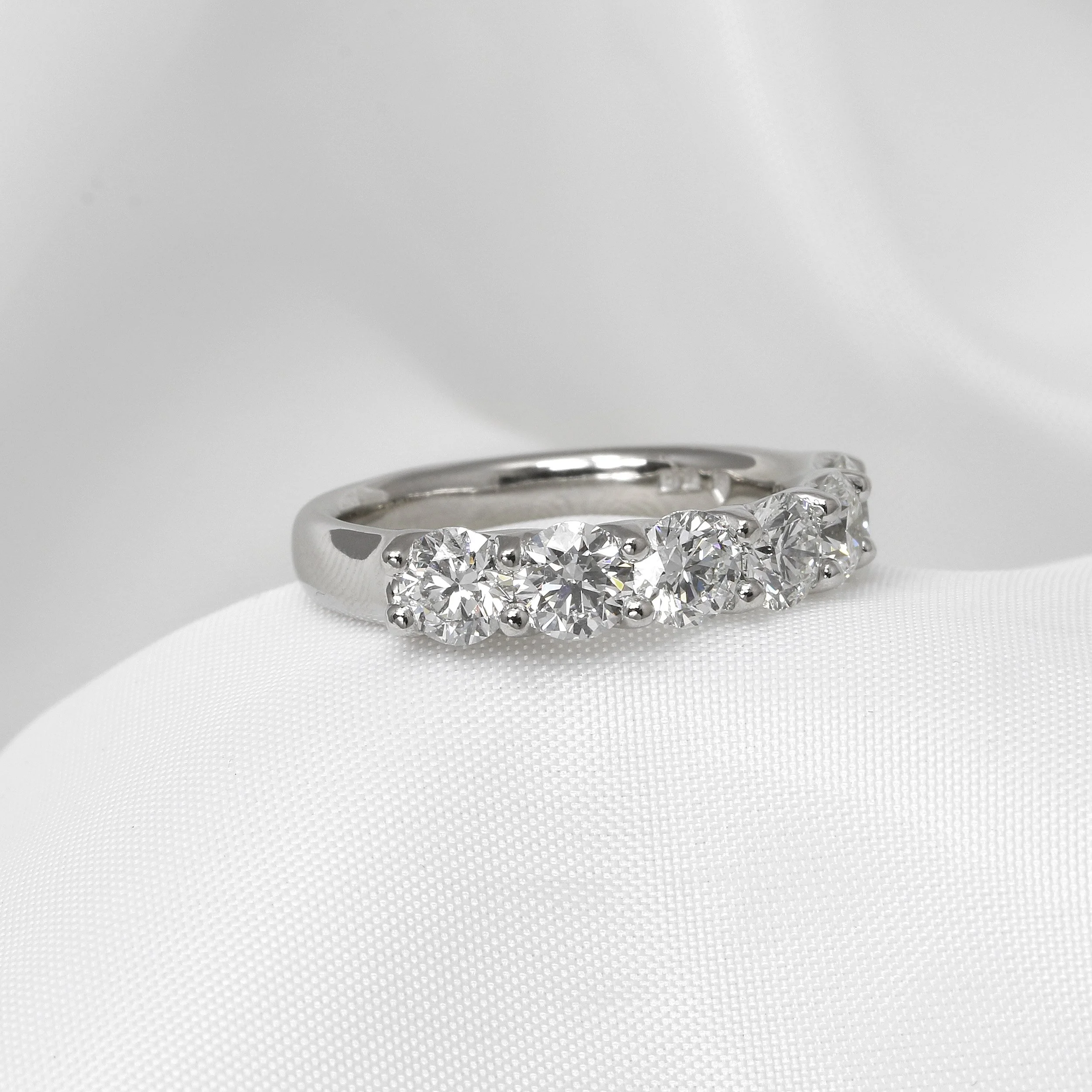 Diamond Six Stone Eternity Ring in a U Claw Setting