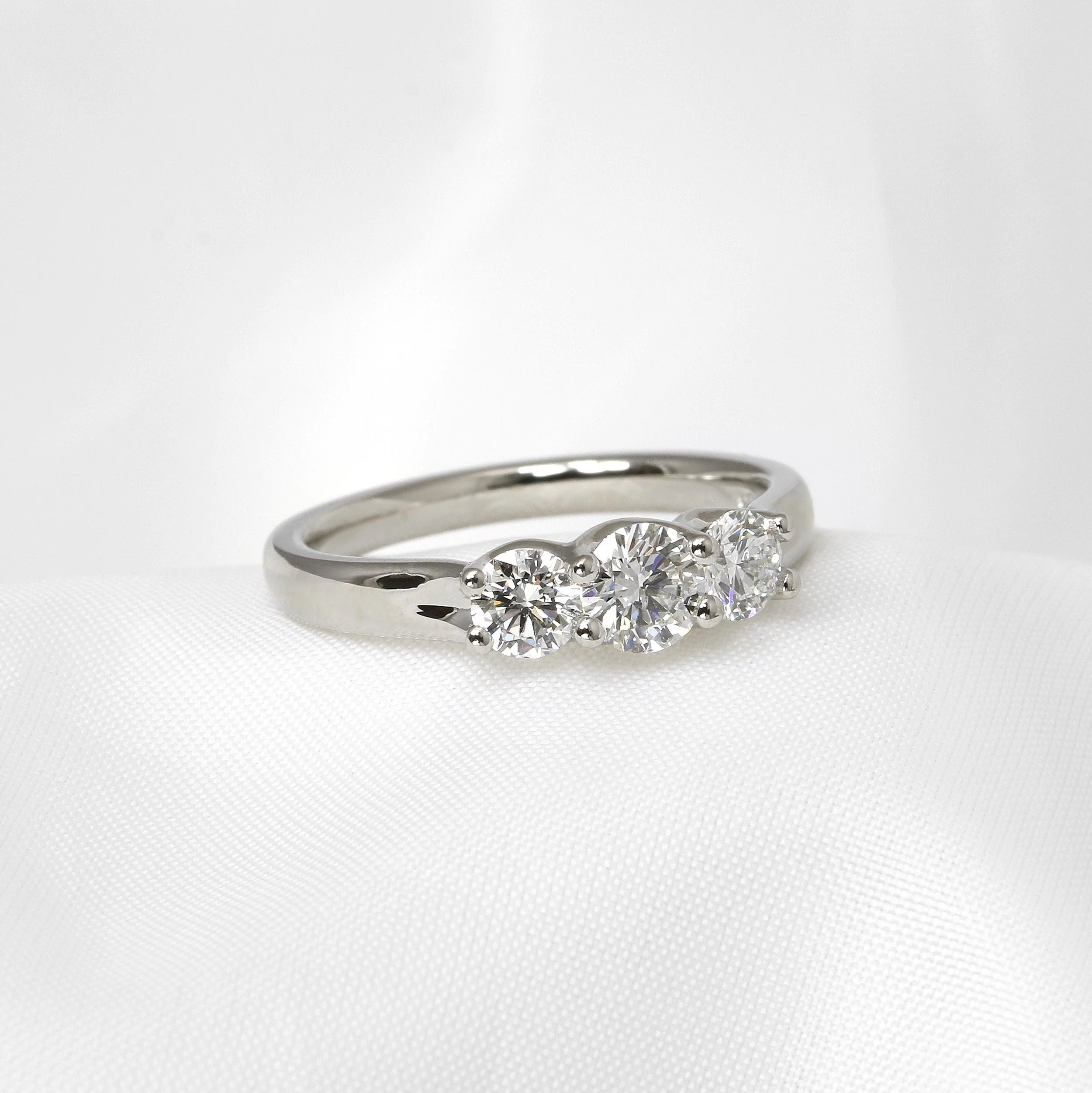 Three Stone Diamond Ring in Platinum