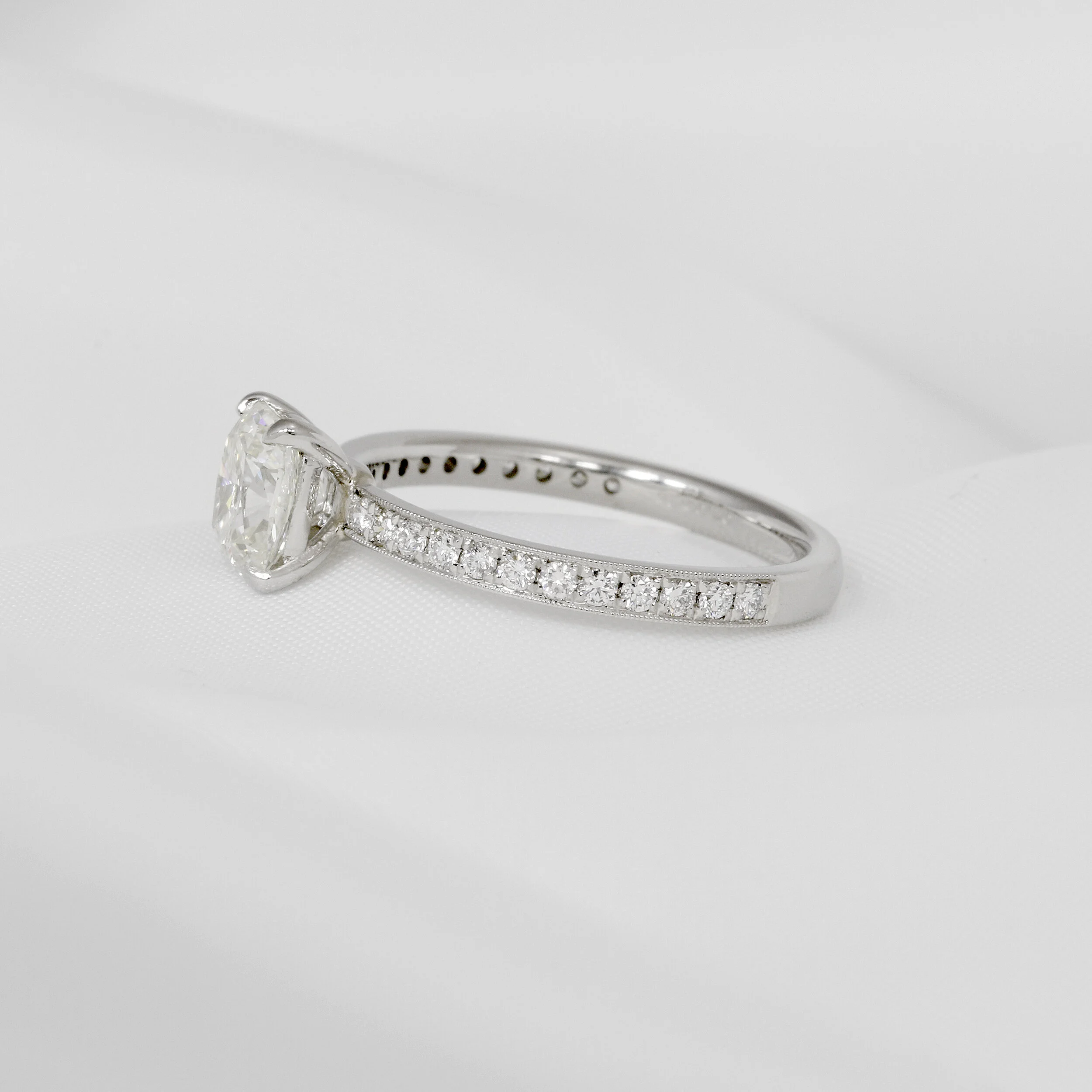 1.02ct Cushion Cut Solitaire Diamond Ring in Platinum