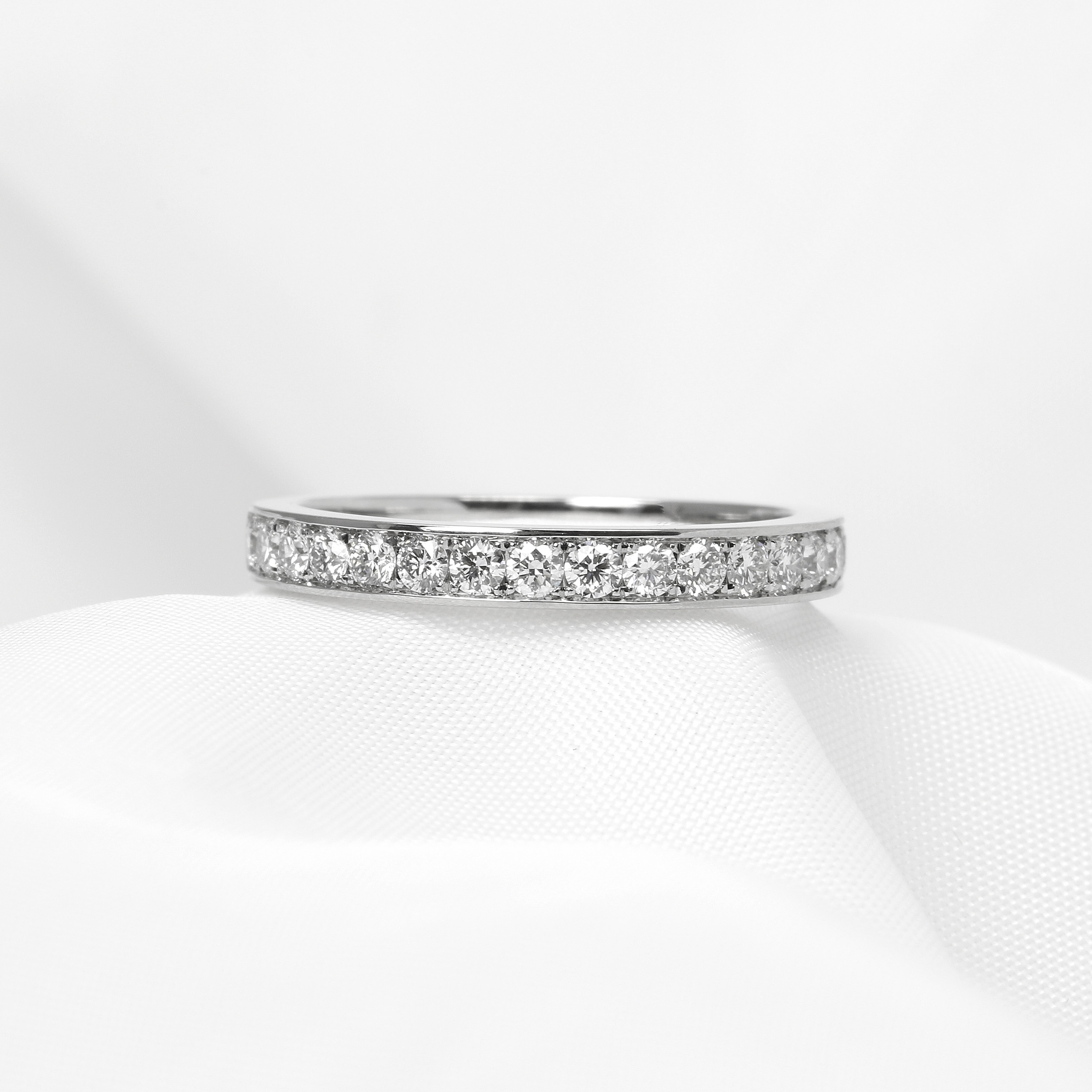 Grain Set Diamond Eternity Ring in Platinum